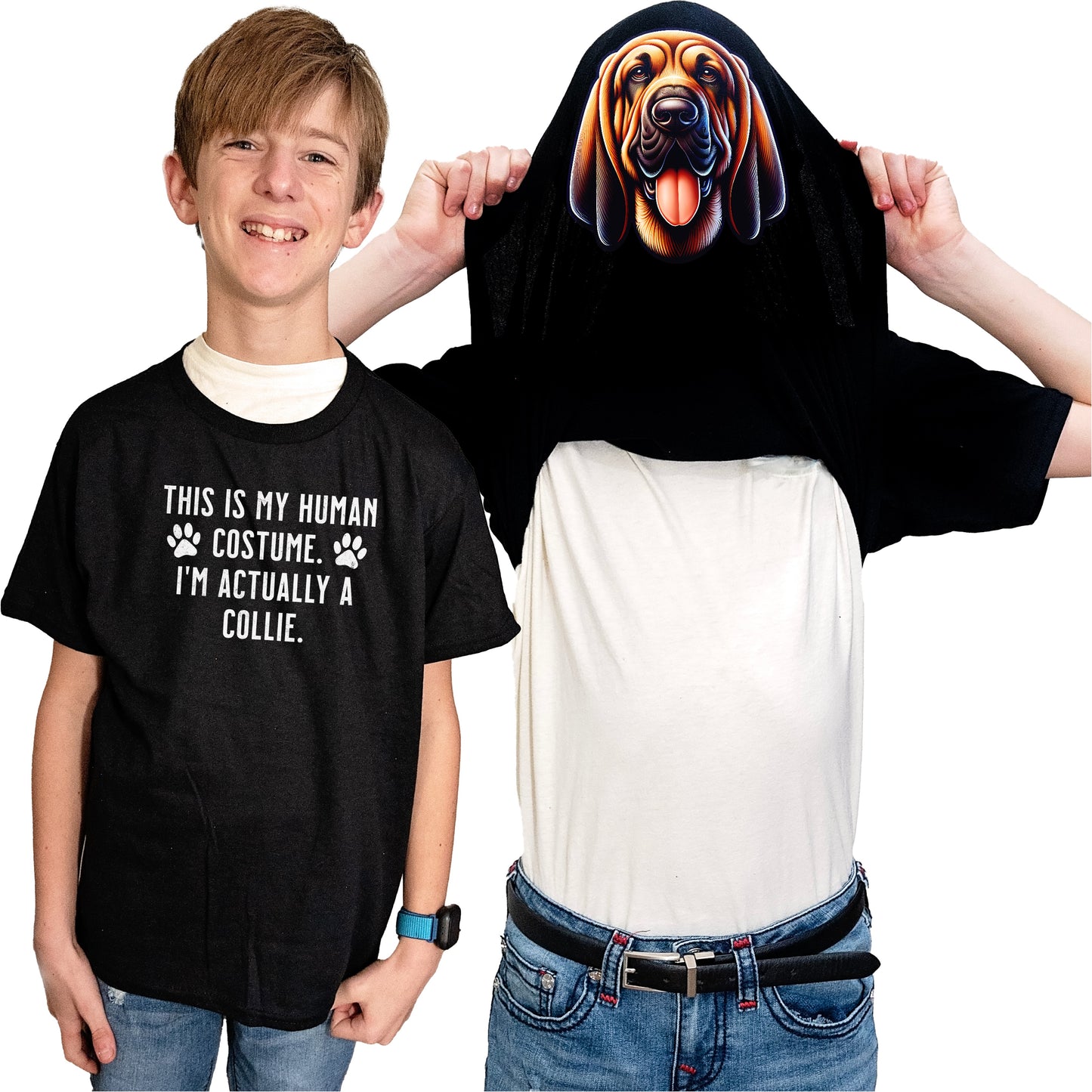 I'm Really A Bloodhound Flip Shirt - Funny Dog Owner T-Shirt Flip Tee