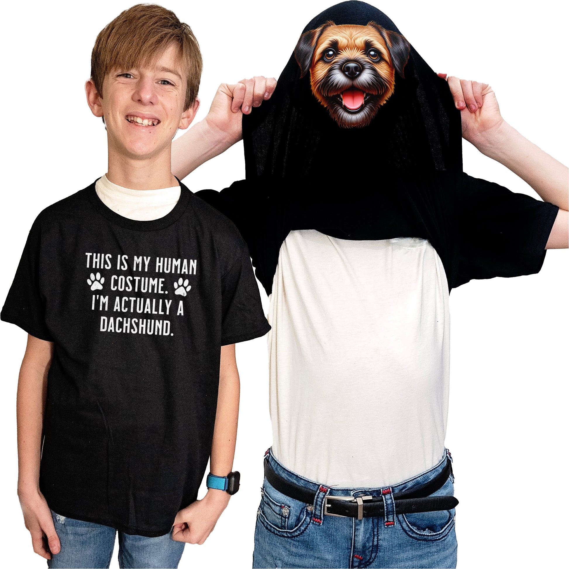 I'm Really A Border Terrier Flip Shirt - Funny Dog Owner T-Shirt Flip Tee