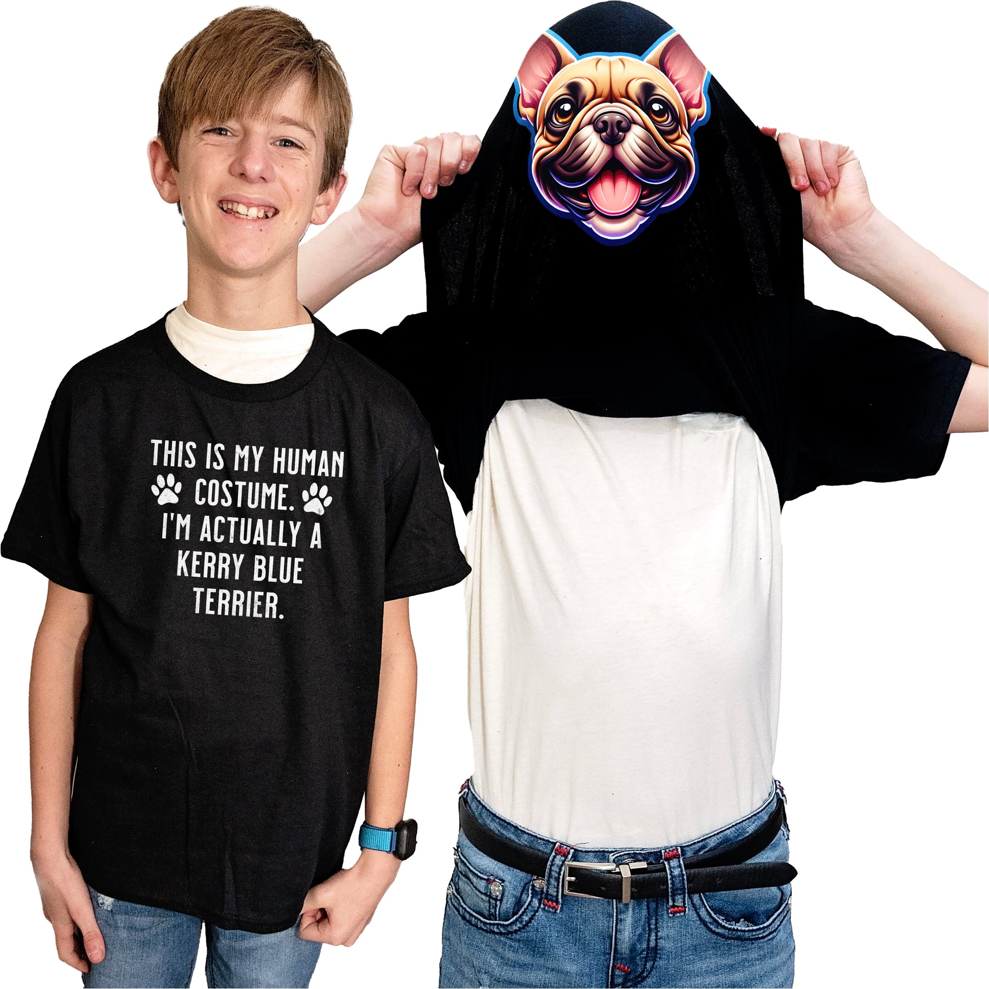 I'm Really A French Bulldog Flip Shirt - Funny Dog Owner T-Shirt Flip Tee