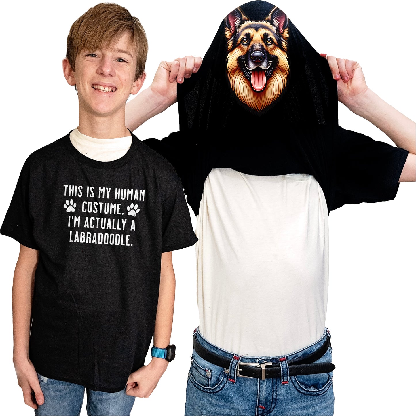 I'm Really A German Shepherd Flip Shirt - Funny Dog Owner T-Shirt Flip Tee