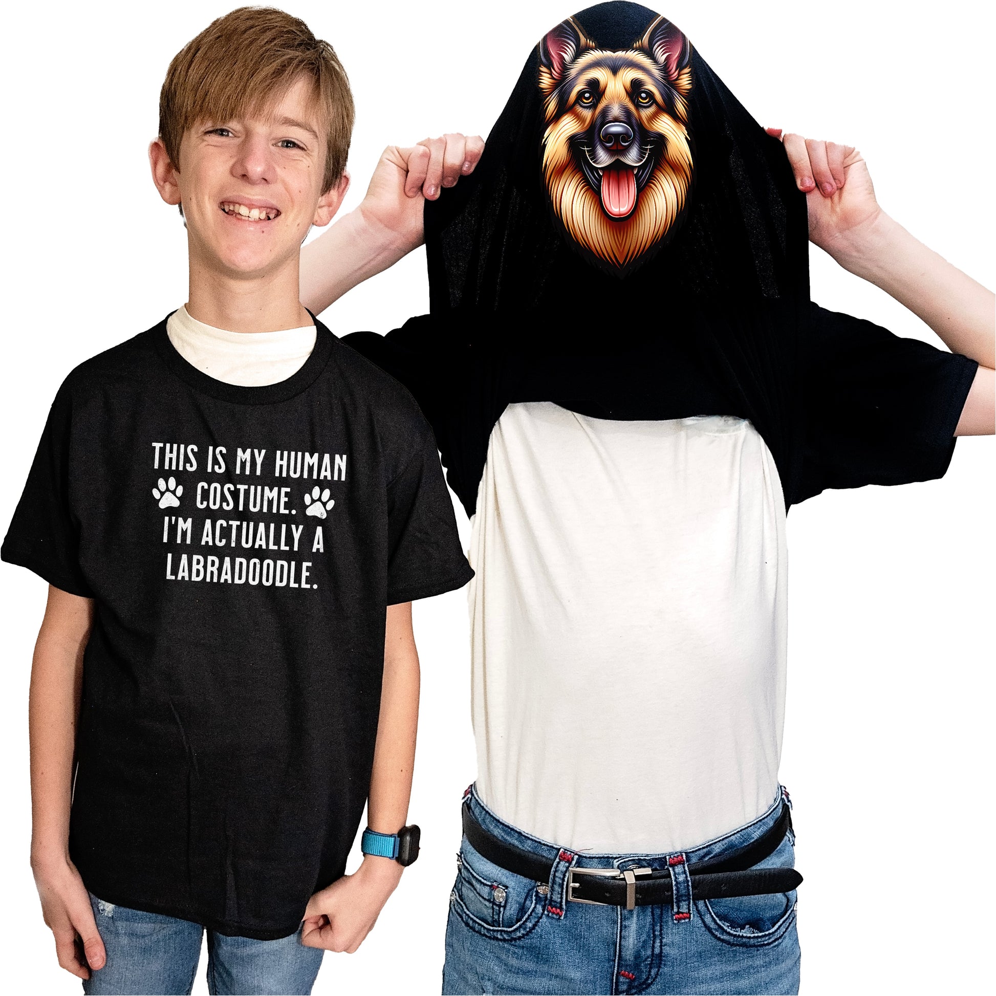 I'm Really A German Shepherd Flip Shirt - Funny Dog Owner T-Shirt Flip Tee