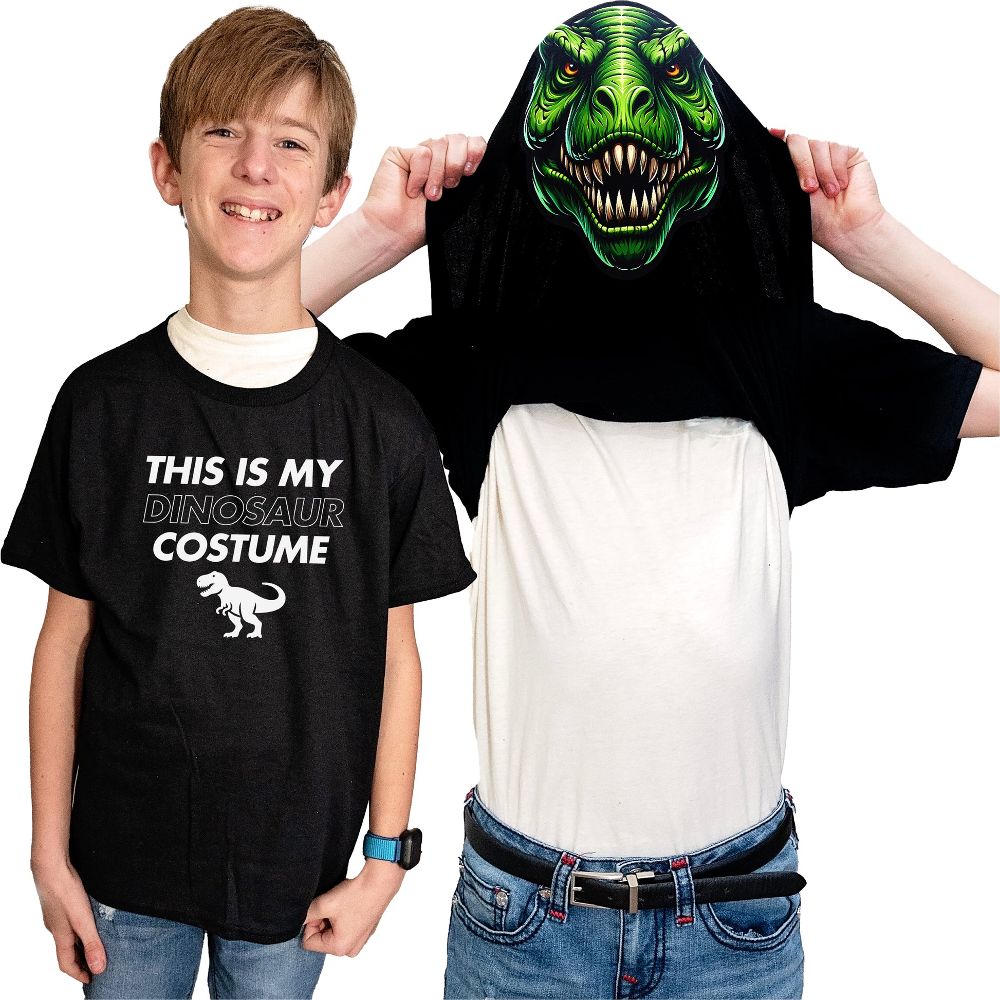 This Is My Dinosaur Costume Flip Shirt - T-Rex T-Shirt