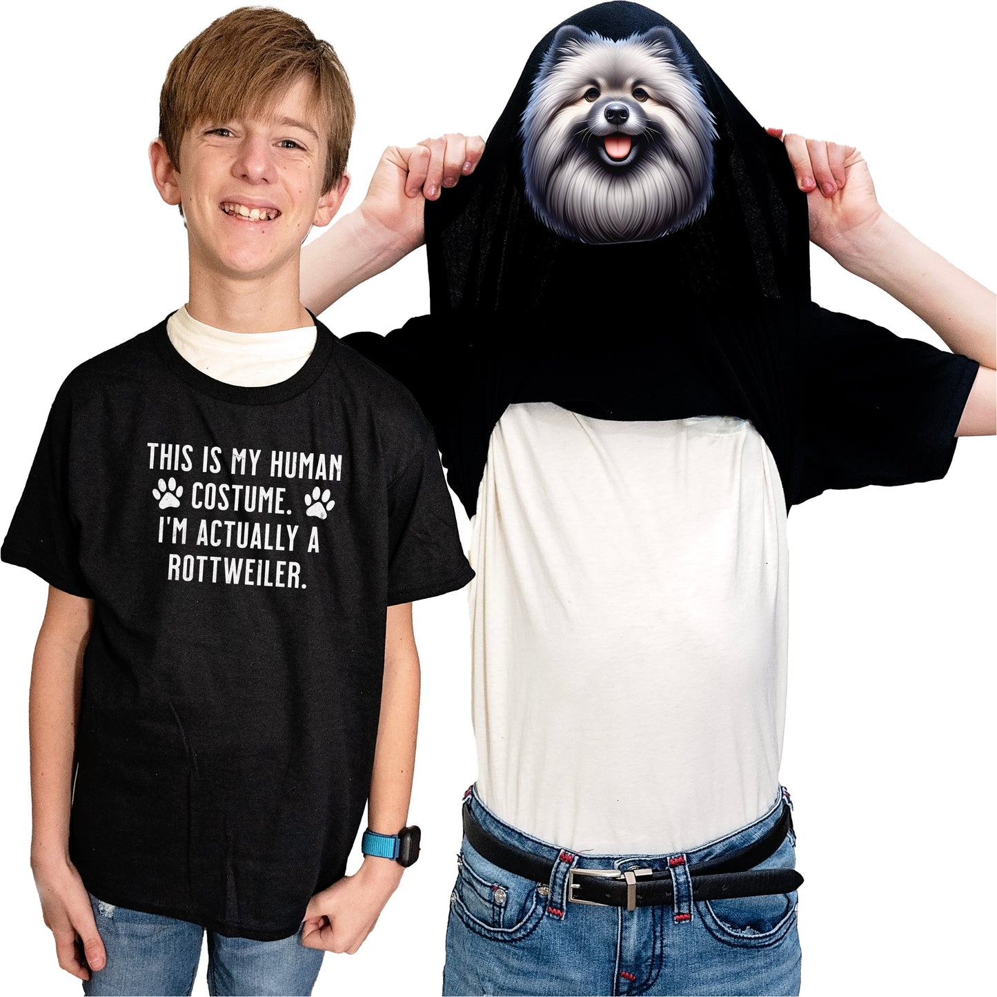 I'm Really A Keeshond Flip Shirt - Funny Dog Owner T-Shirt Flip Tee