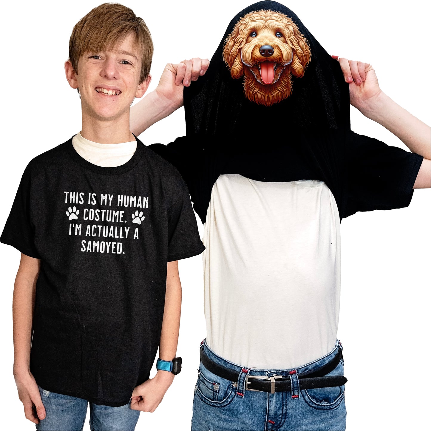 I'm Really A Labradoodle Flip Shirt - Funny Dog Owner T-Shirt Flip Tee