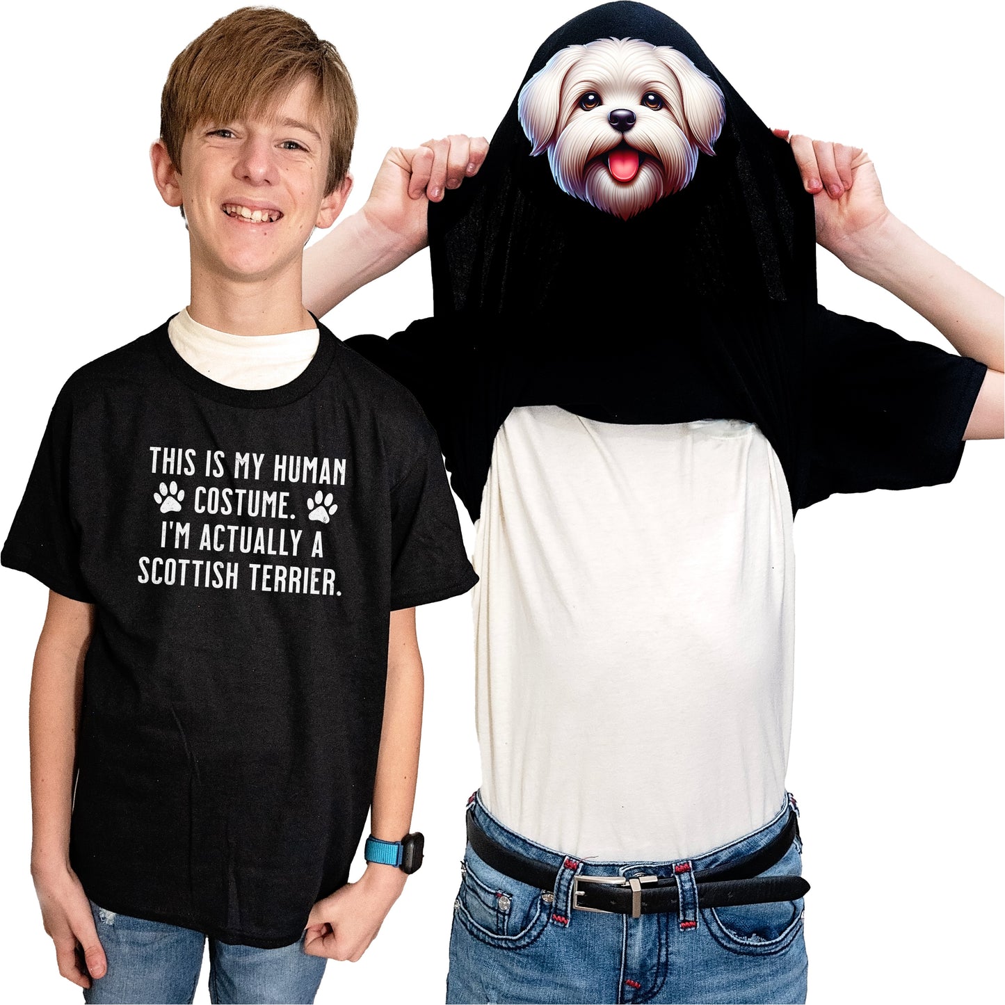 I'm Really A Maltese Flip Shirt - Funny Dog Owner T-Shirt Flip Tee