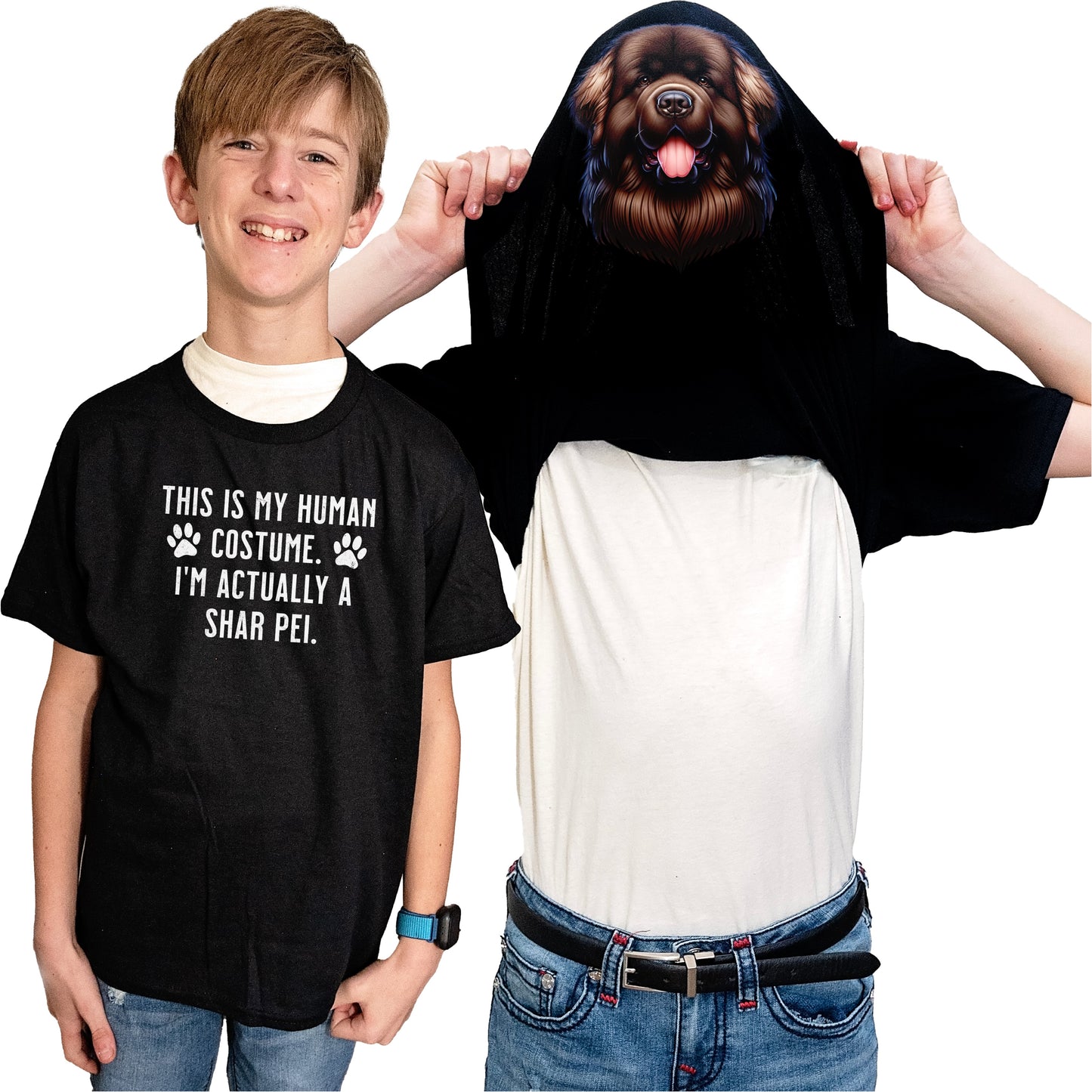 I'm Really A Newfoundland Flip Shirt - Funny Dog Owner T-Shirt Flip Tee