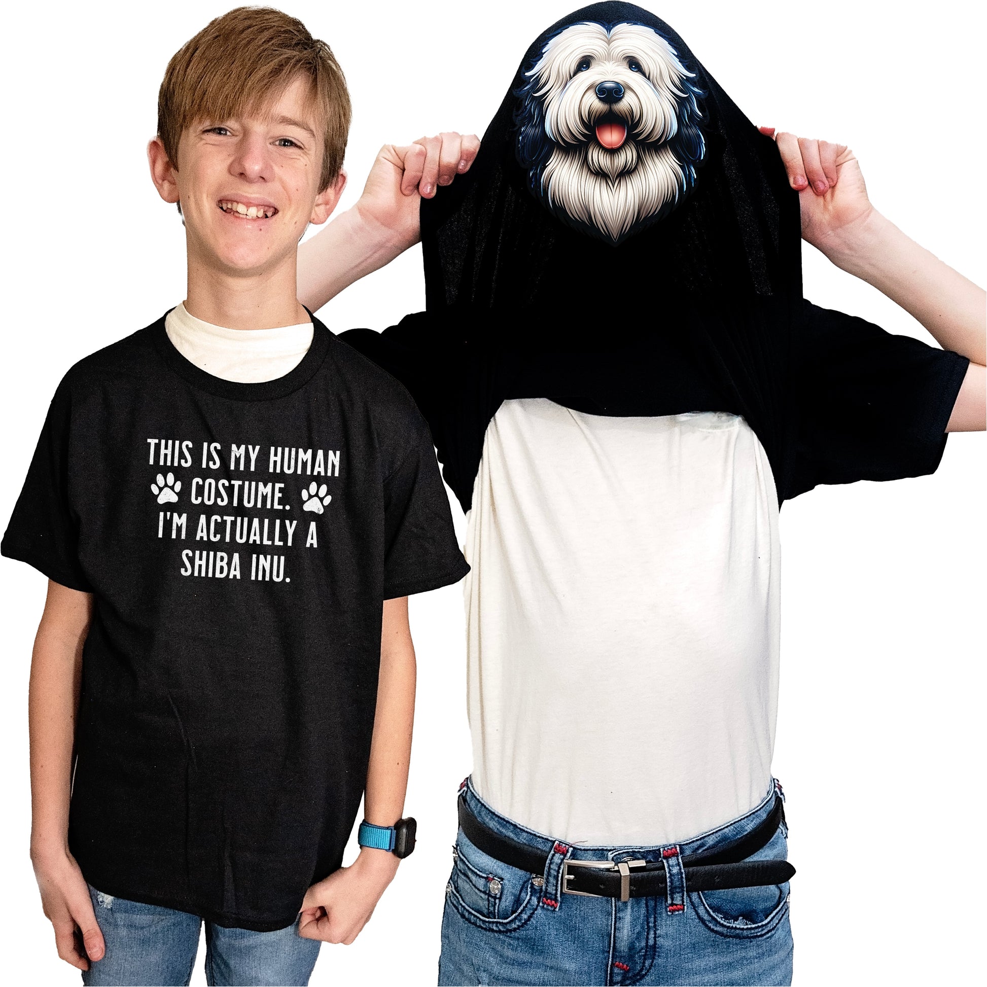 I'm Really An Old English Sheepdog Flip Shirt - Funny Dog Owner T-Shirt Flip Tee