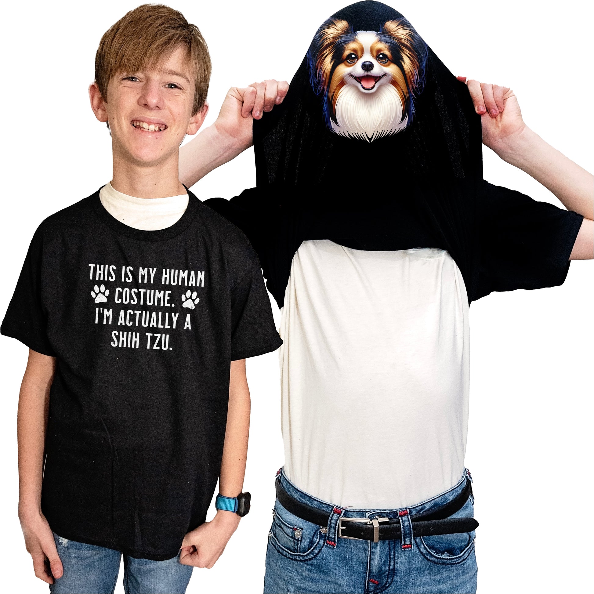 I'm Really A Papillon Flip Shirt - Funny Dog Owner T-Shirt Flip Tee