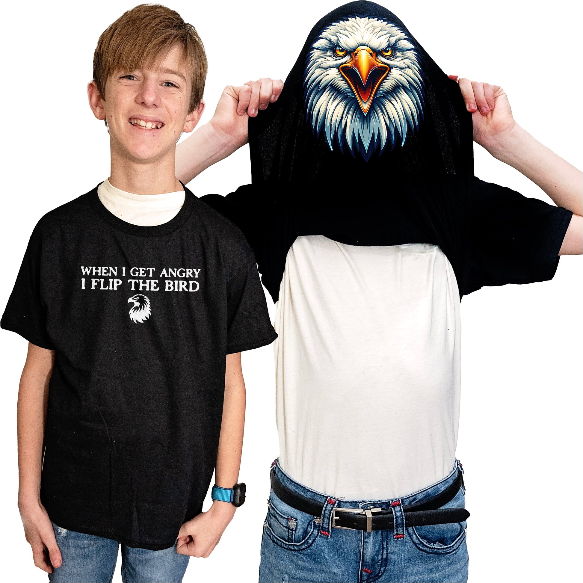 When I Get Angry I Flip The Bird Flip Shirt - Funny Bald Eagle T-Shirt