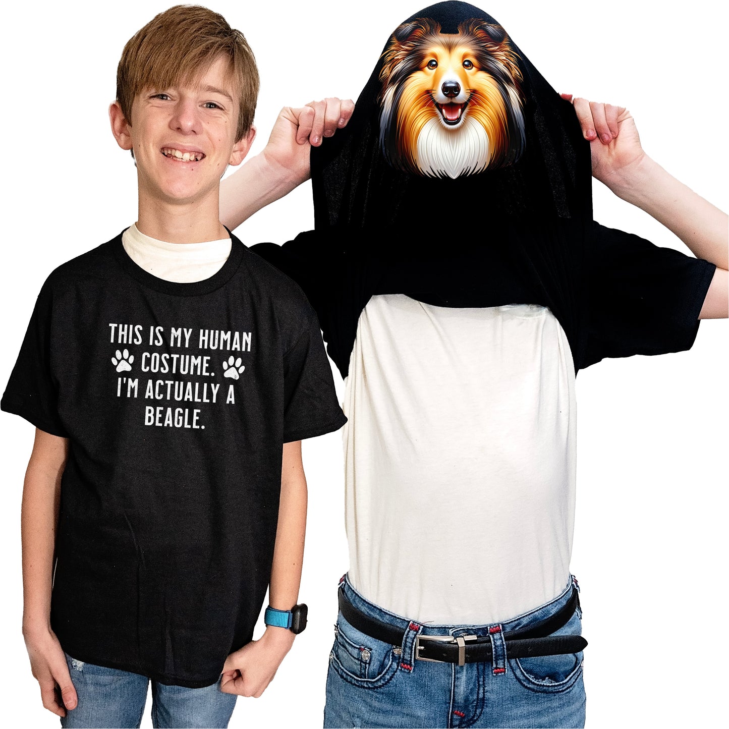 I'm Really A Shetland Sheepdog Flip Shirt - Funny Dog Owner T-Shirt Flip Tee