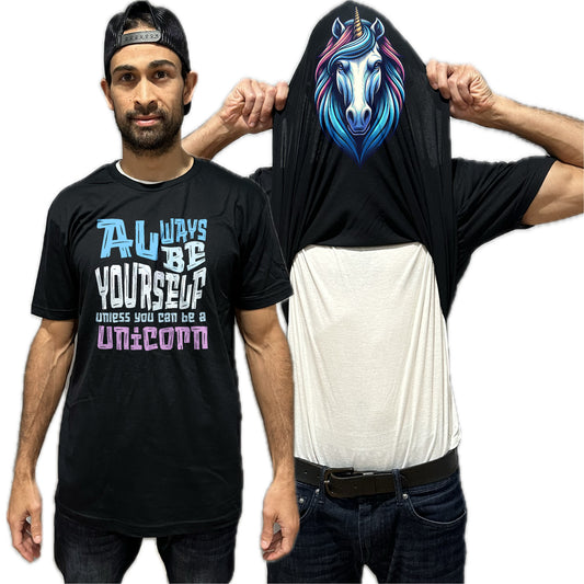 Always Be Yourself Unless You Can Be A Unicorn Flip Shirt - Funny Unicorn Face T-Shirt Flip Tee