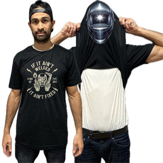 If It Ain't Welded It Ain't Fixed Flip Shirt - Funny Welding Mask Flip Tee