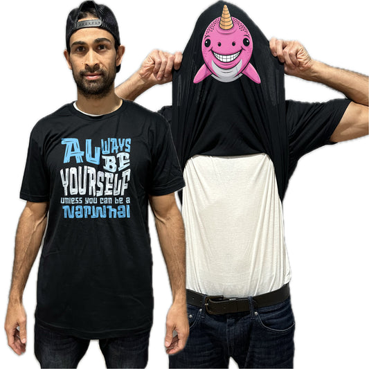 Always Be Yourself Unless You Can Be A Narwhal Flip Shirt - Funny Narwhal Face T-Shirt Flip Tee