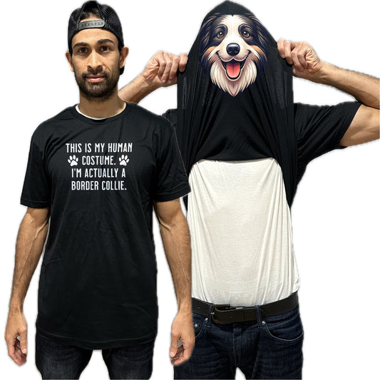 I'm Really A Border Collie Flip Shirt - Funny Dog Owner T-Shirt Flip Tee
