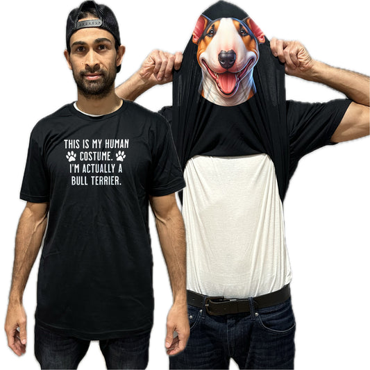 I'm Really A Bull Terrier Flip Shirt - Funny Dog Owner T-Shirt Flip Tee