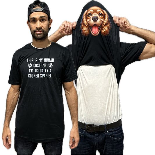 I'm Really A Cocker Spaniel Flip Shirt - Funny Dog Owner T-Shirt Flip Tee
