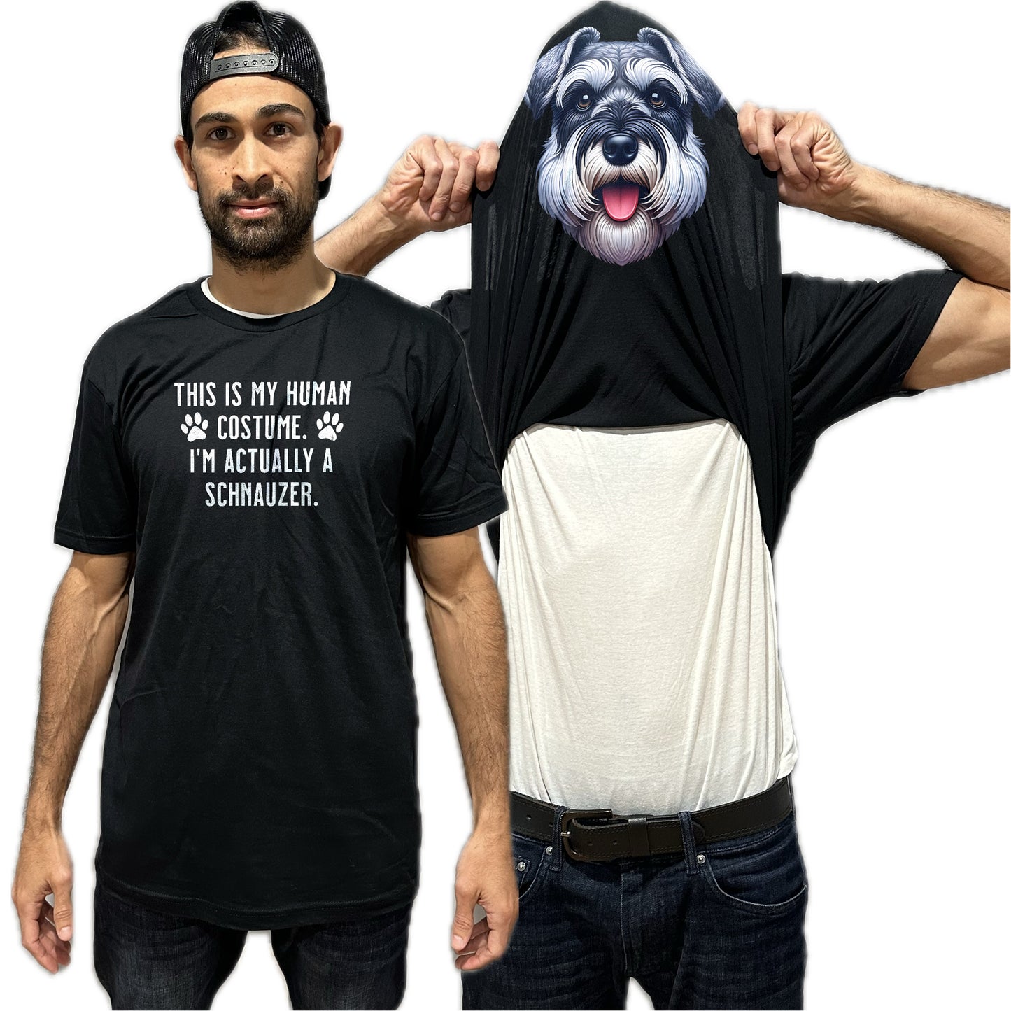 I'm Really A Schnauzer Flip Shirt - Funny Dog Owner T-Shirt Flip Tee