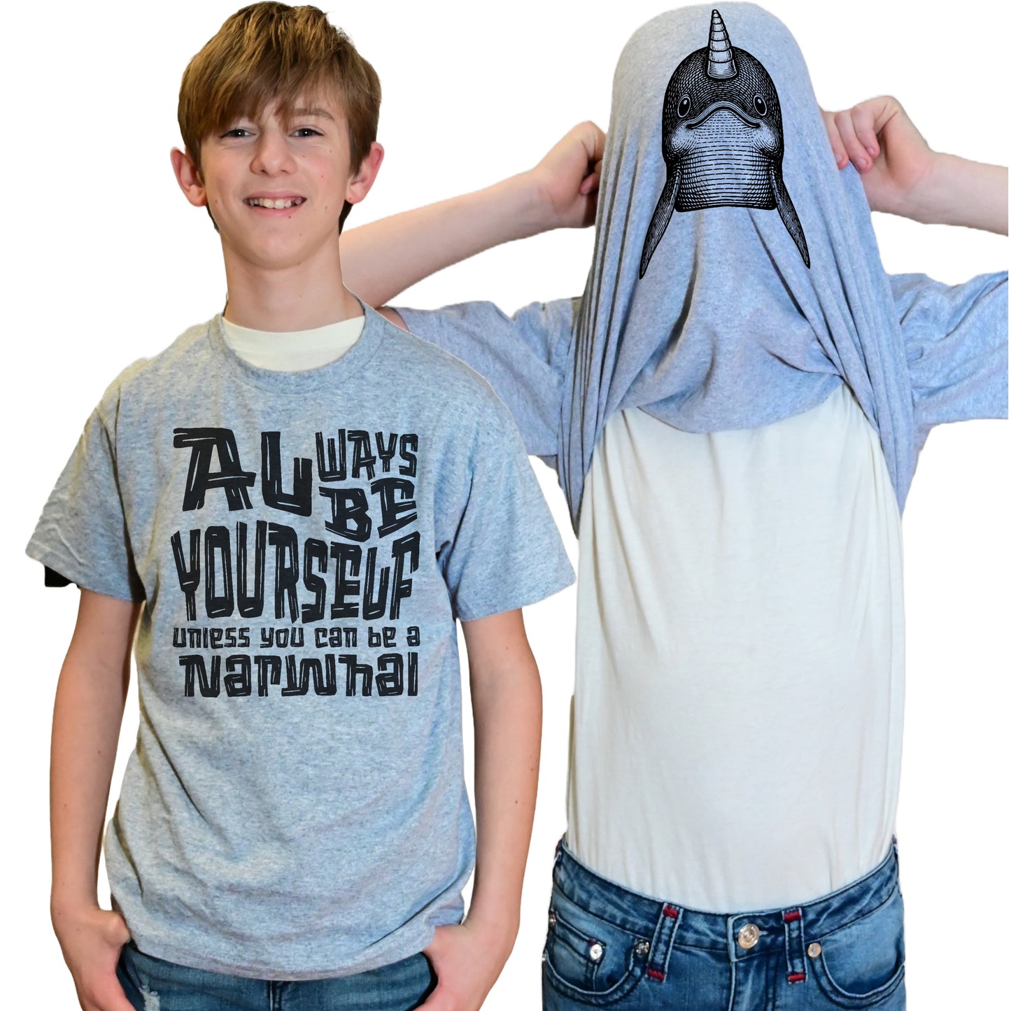 Always Be Yourself Unless You Can Be A Narwhal Funny Flip Shirt