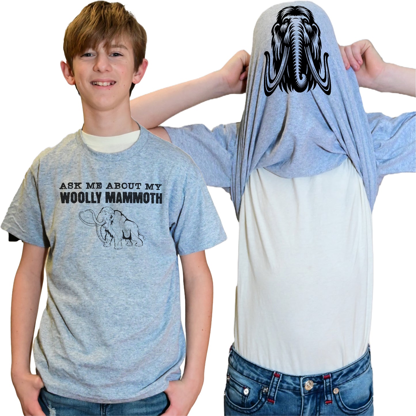 Ask Me About My Woolly Mammoth Flip Shirt - Funny Animal T-Shirt Flip Tee