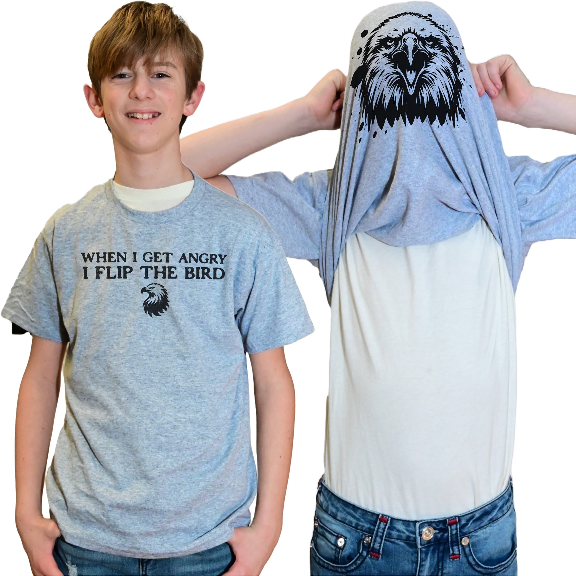 When I Get Angry I Flip The Bird Flip Shirt - Funny Bald Eagle T-Shirt