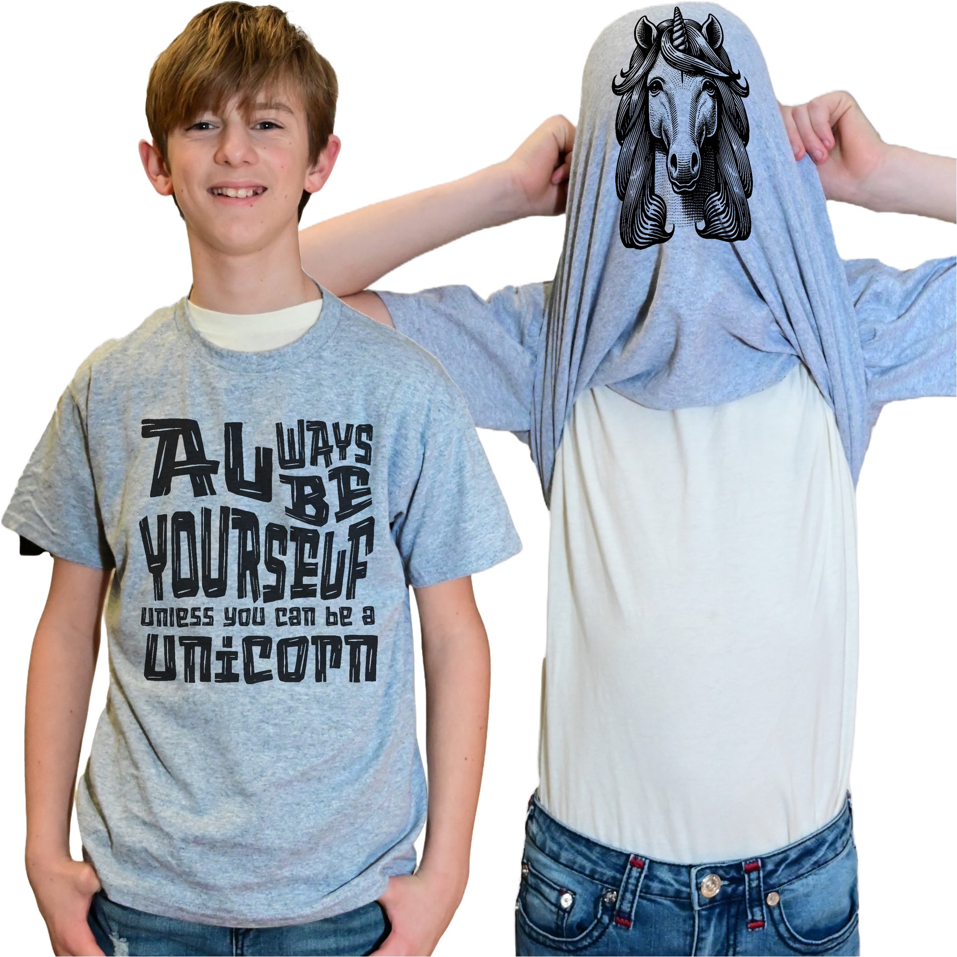 Always Be Yourself Unless You Can Be A Unicorn Flip Shirt - Funny Unicorn Face Flip Tee T-Shirt