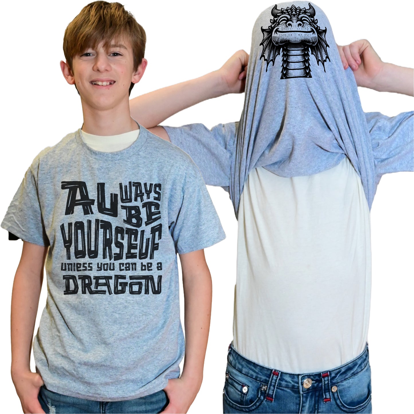 Always Be Yourself Unless You Can Be A Dragon Flip Shirt - Funny Dragon Face Flip Tee T-Shirt