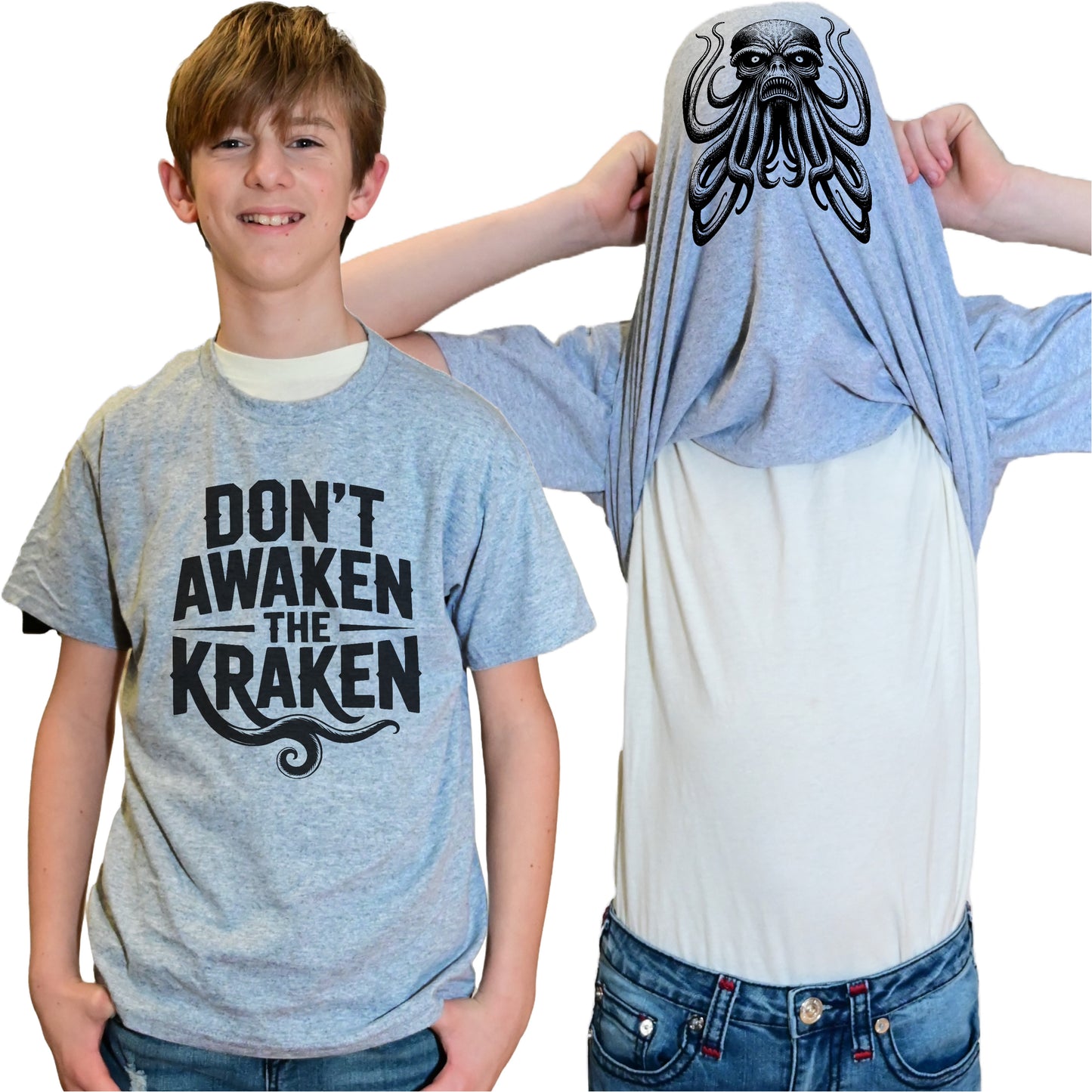 Don't Awaken the Kraken Flip Shirt - Funny Kraken Flip Tee