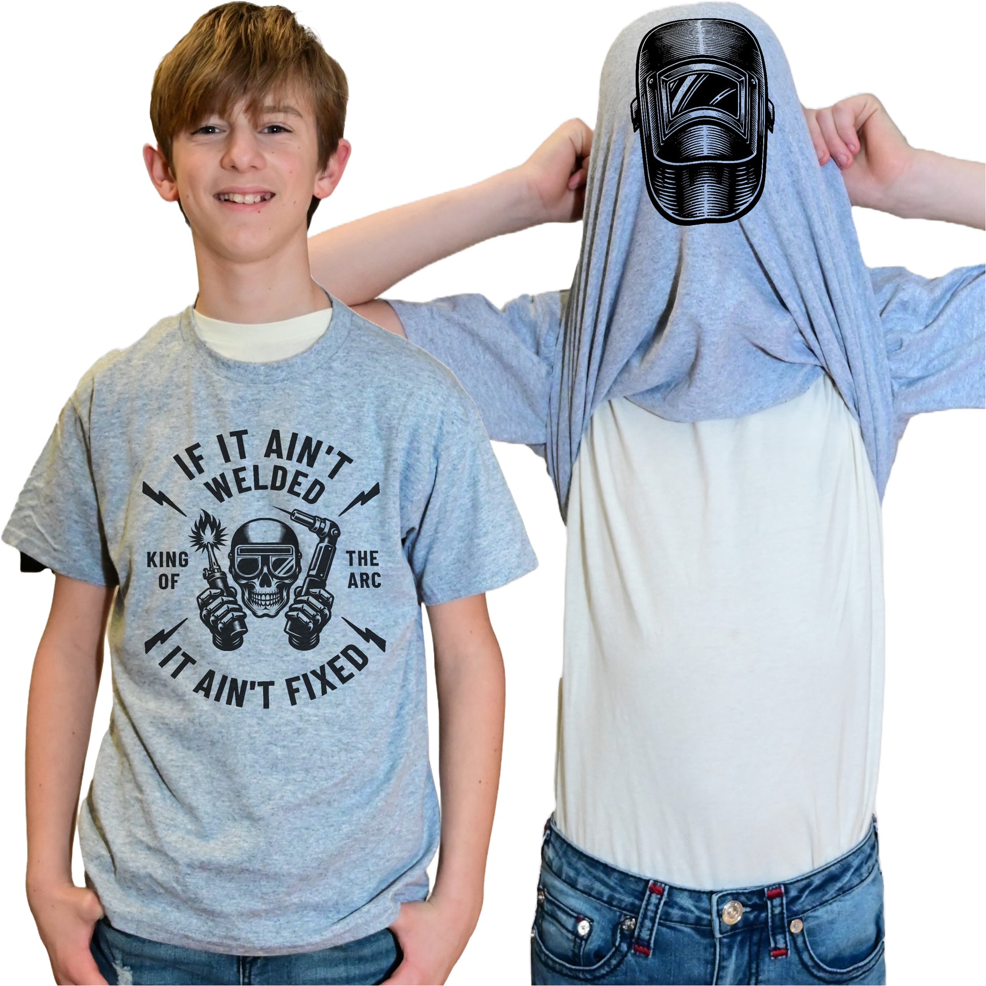 If It Ain't Welded It Ain't Fixed Flip Shirt - Funny Welding Mask Flip Tee
