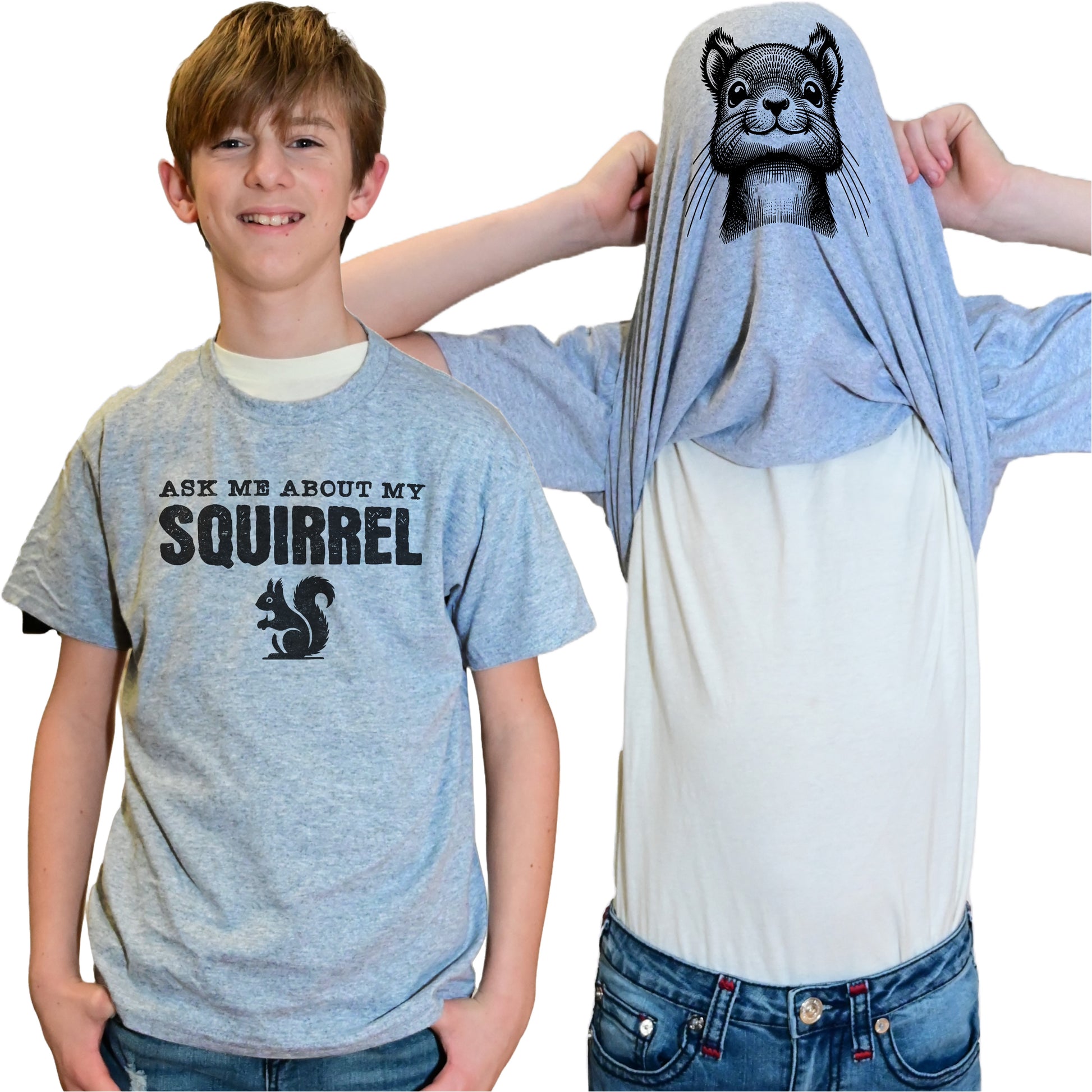 Ask Me About My Squirrel Flip Shirt - Funny Squirrel T-Shirt - Adult and Youth Sizes