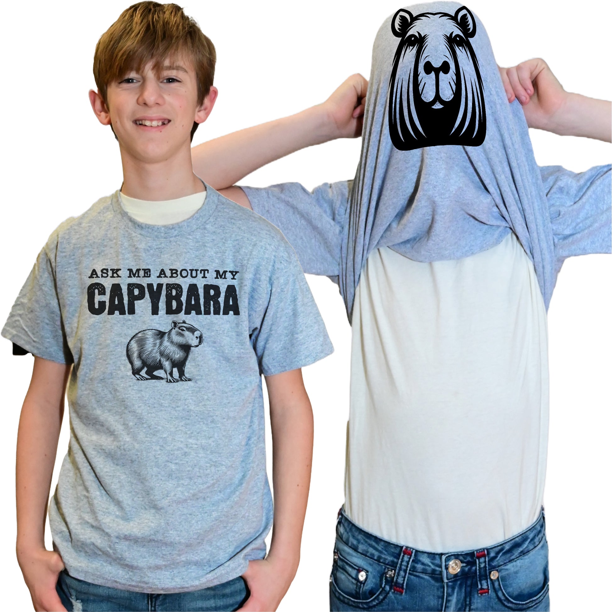 Ask Me About My Capybara Flip Shirt - Funny Animal T-Shirt Flip Tee