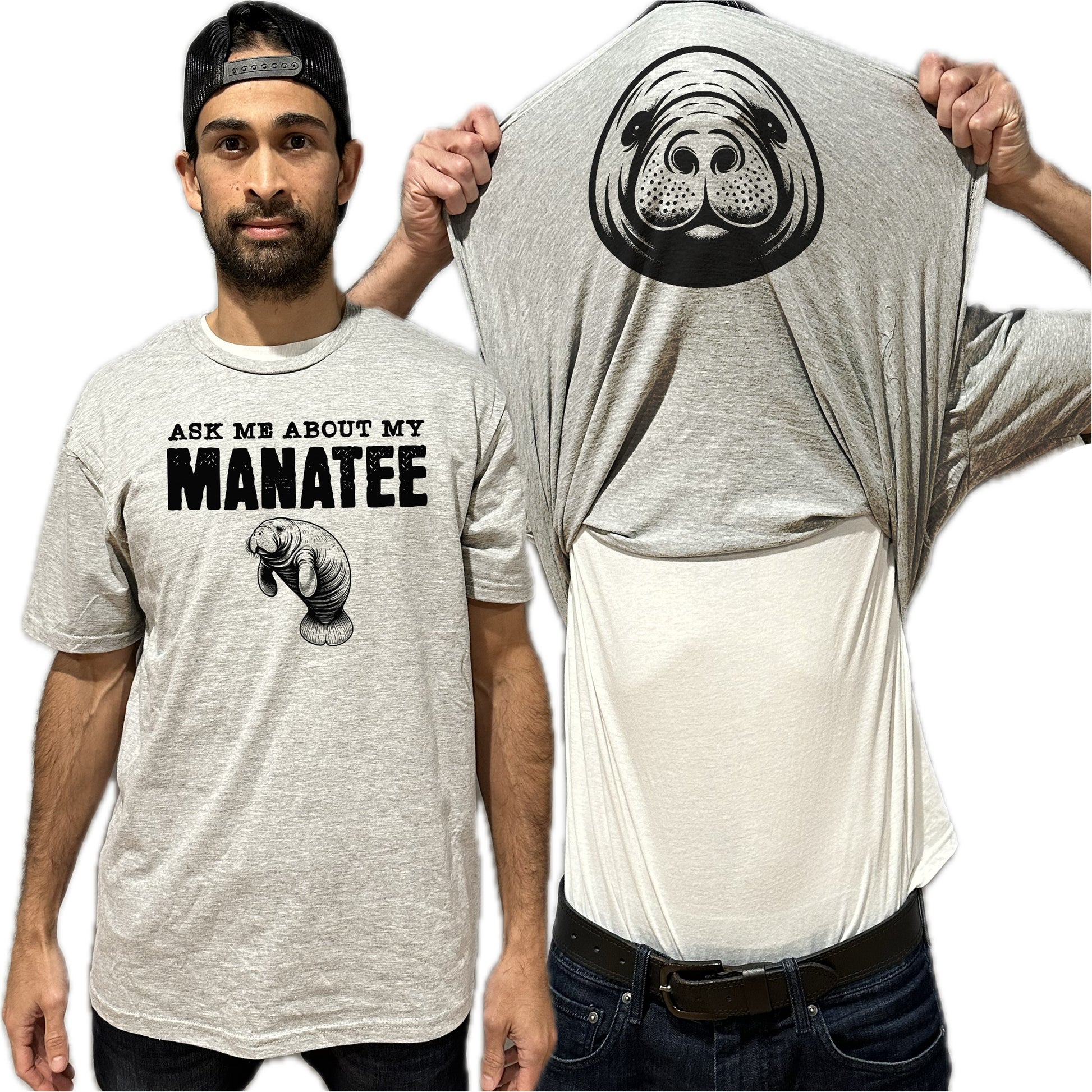 Ask Me About My Manatee Flip Shirt - Funny Animal T-Shirt Flip Tee