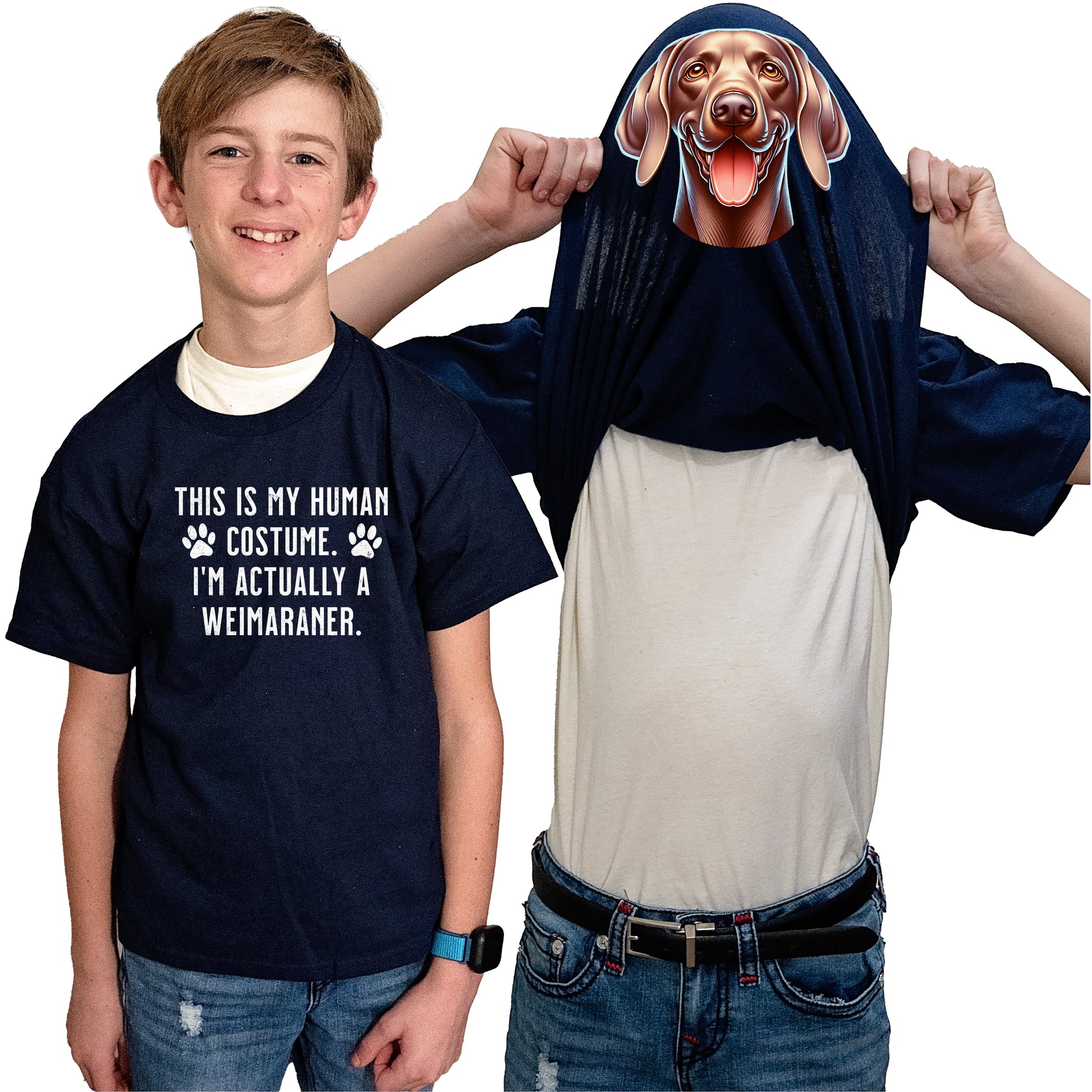 I'm Really A Weimaraner Flip Shirt - Funny Dog Owner T-Shirt Flip Tee