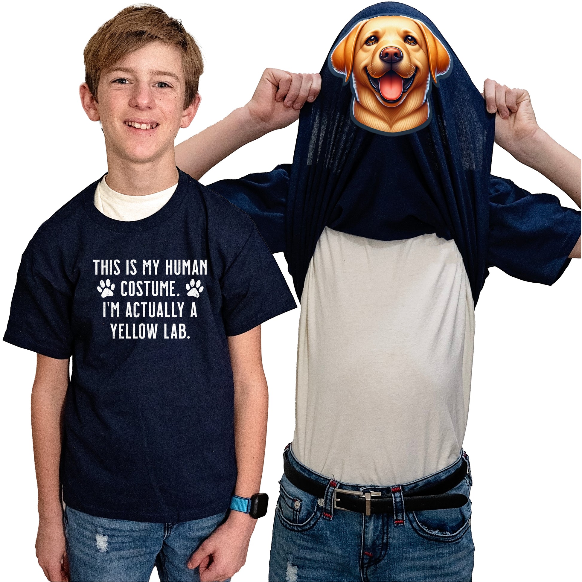 I'm Really A Yellow Lab Flip Shirt - Funny Dog Owner T-Shirt Flip Tee