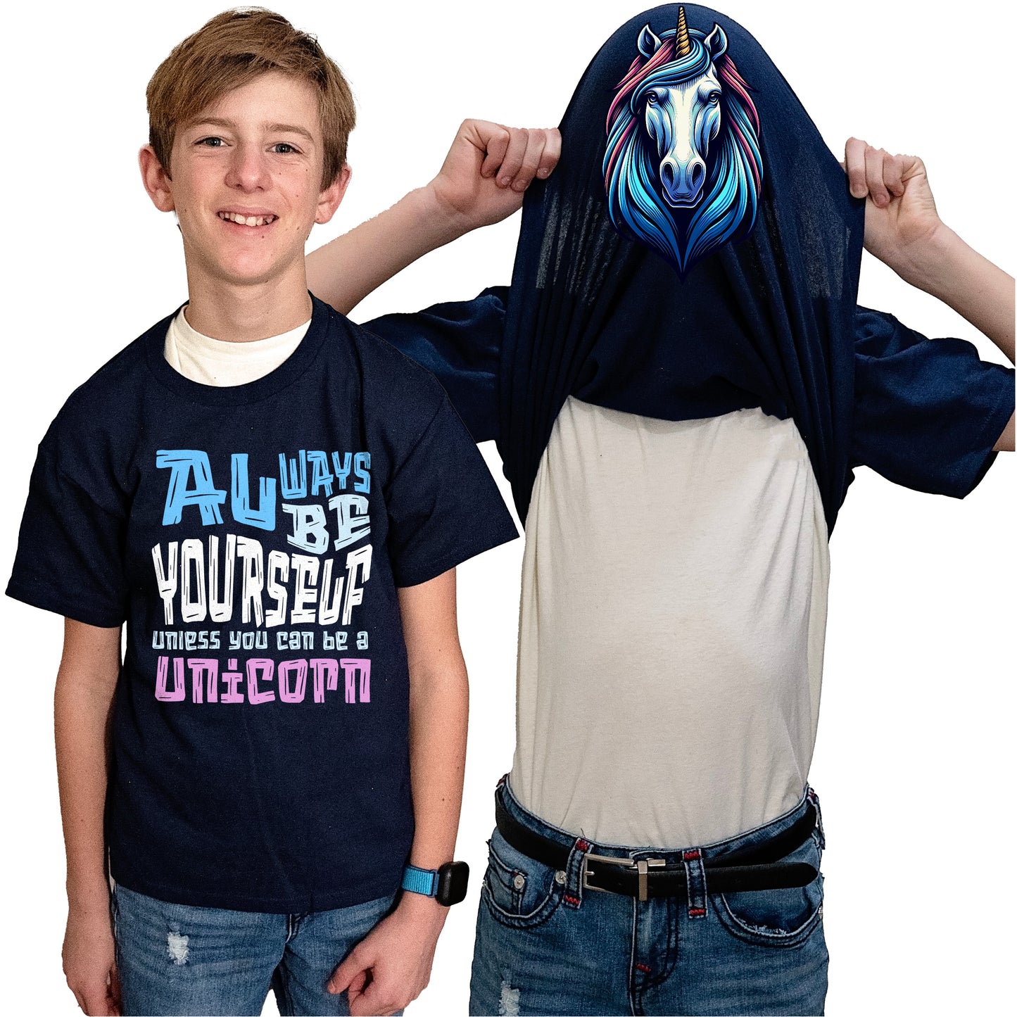 Always Be Yourself Unless You Can Be A Unicorn Flip Shirt - Funny Unicorn Face T-Shirt Flip Tee