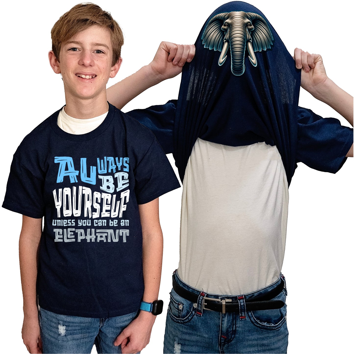 Always Be Yourself Unless You Can Be An Elephant Flip Shirt - Funny Elephant Face T-Shirt Flip Tee