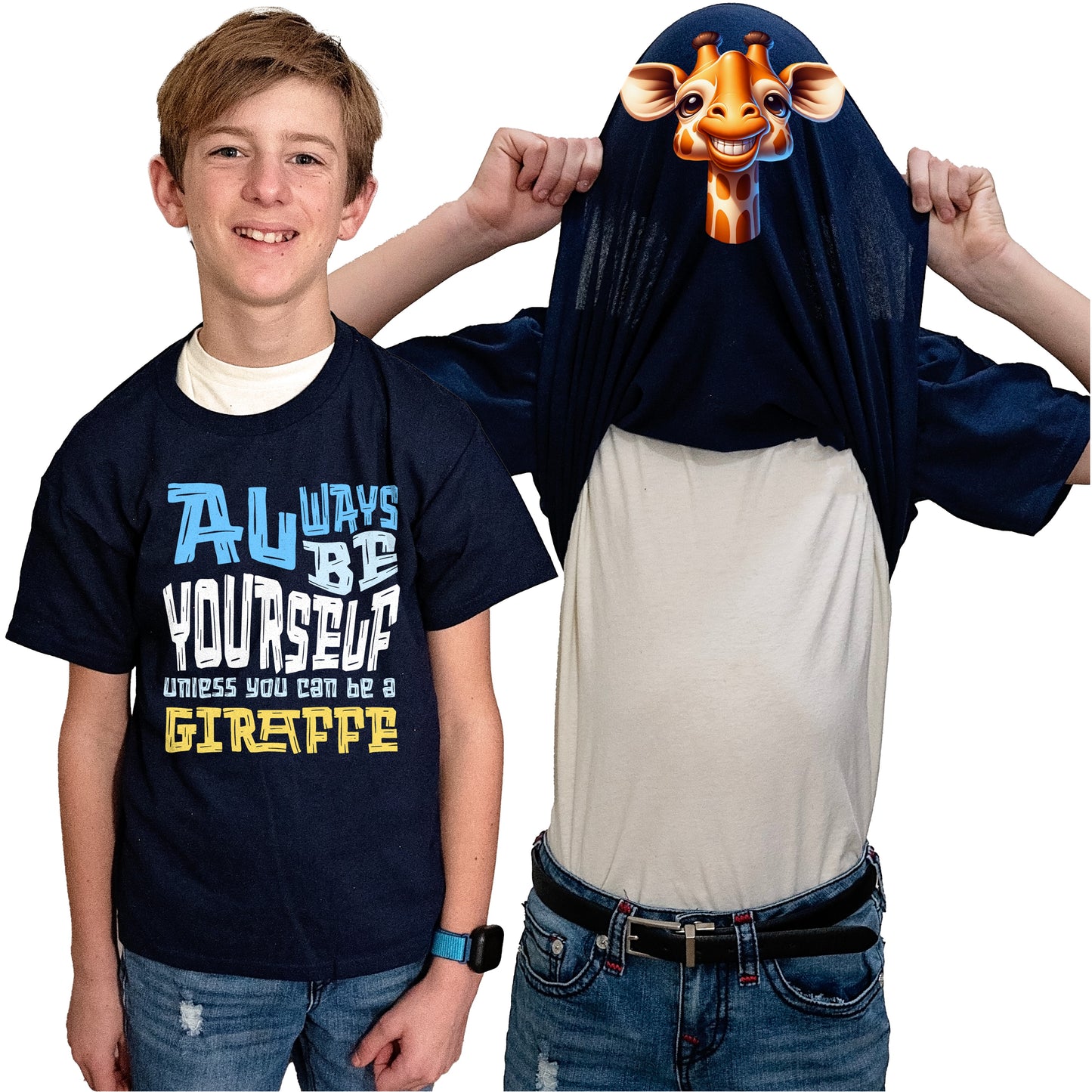 Always Be Yourself Unless You Can Be A Giraffe Flip Shirt - Funny Giraffe Face T-Shirt Flip Tee