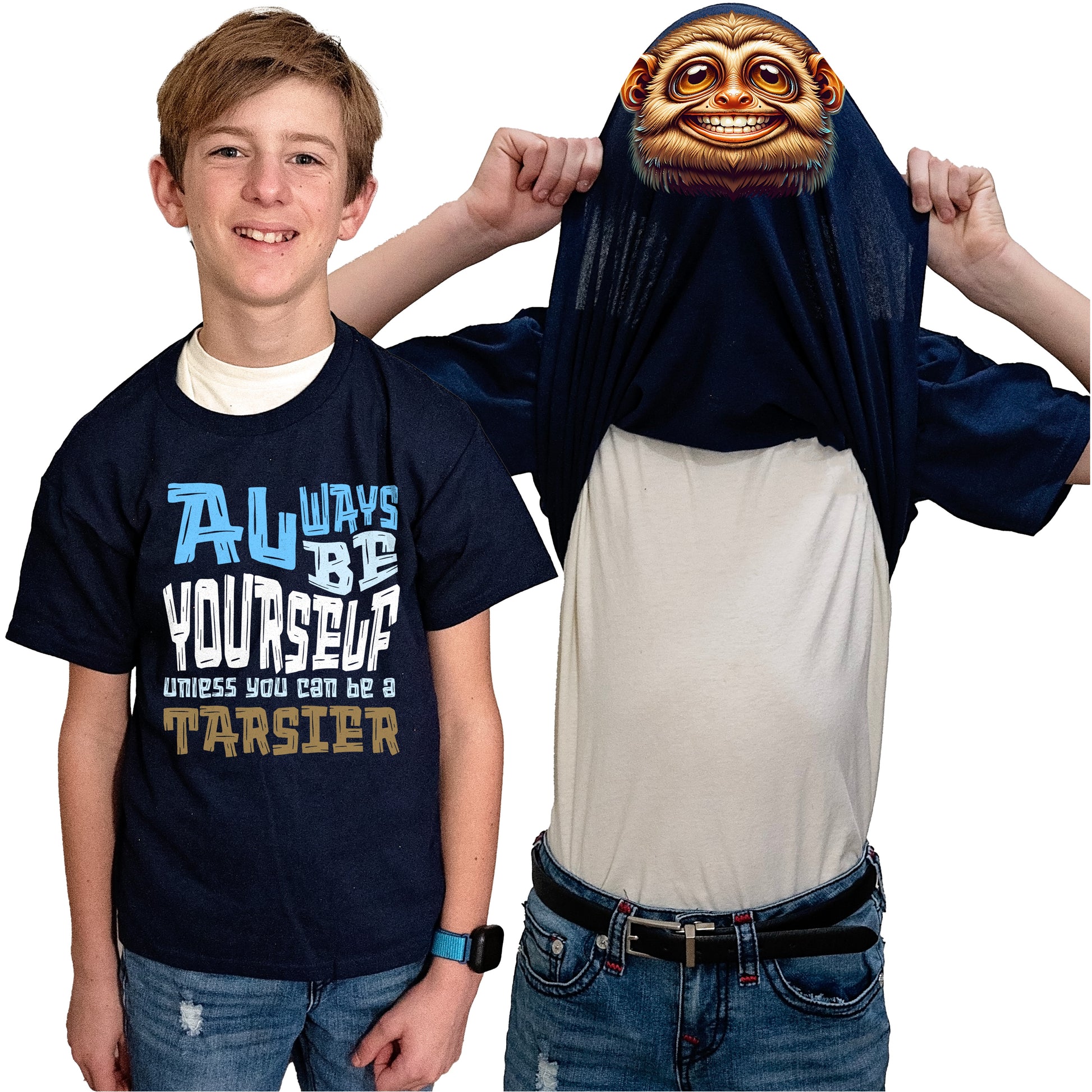 Always Be Yourself Unless You Can Be A Tarsier Flip Shirt - Funny Monkey Face T-Shirt Flip Tee