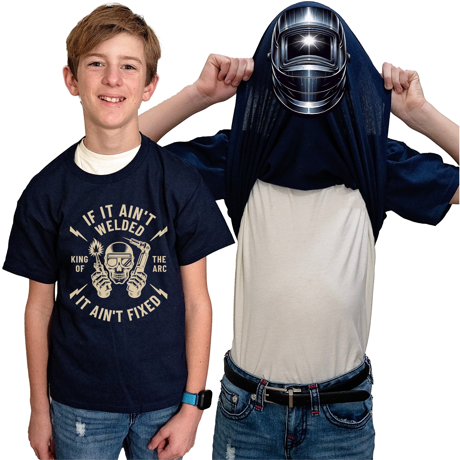 If It Ain't Welded It Ain't Fixed Flip Shirt - Funny Welding Mask Flip Tee
