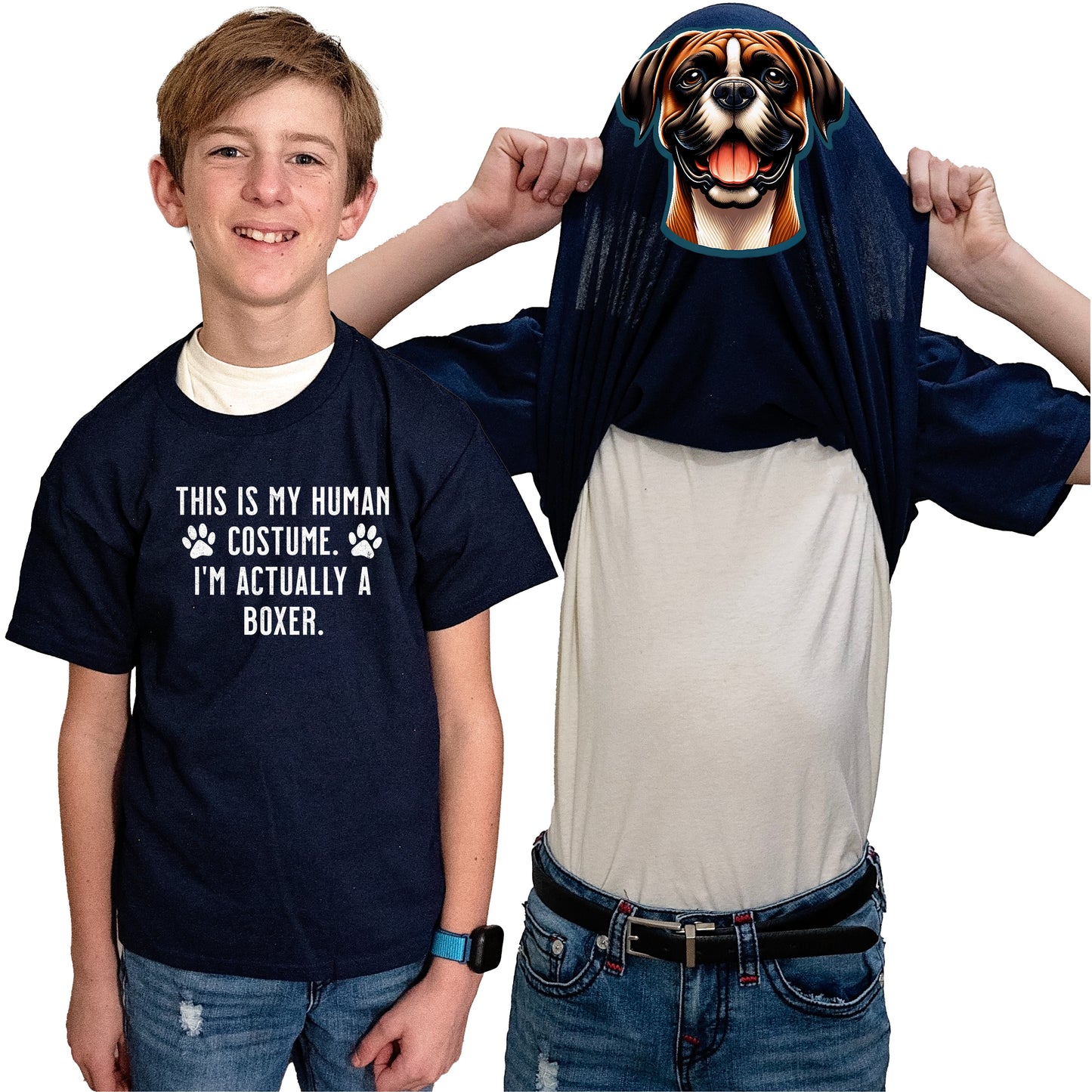 I'm Really A Boxer Flip Shirt - Funny Dog Owner T-Shirt Flip Tee