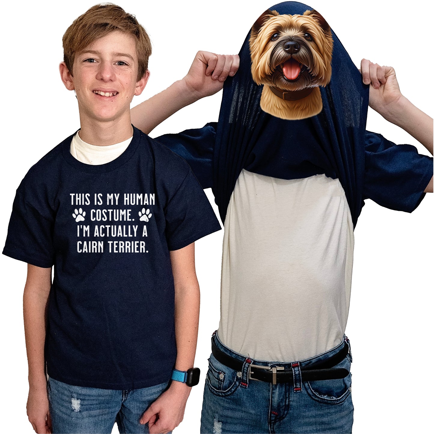 I'm Really A Cairn Terrier Flip Shirt - Funny Dog Owner T-Shirt Flip Tee