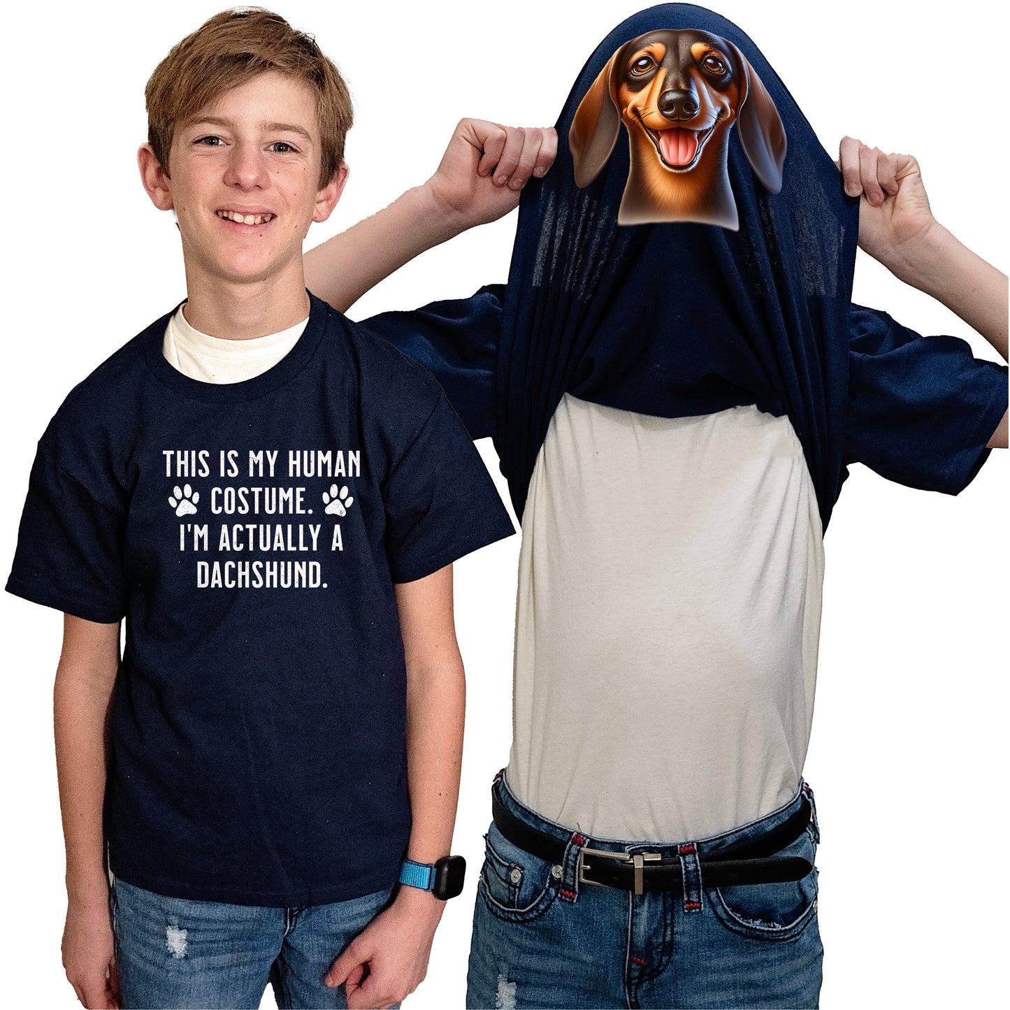 I'm Really A Dachshund Flip Shirt - Funny Dog Owner T-Shirt Flip Tee