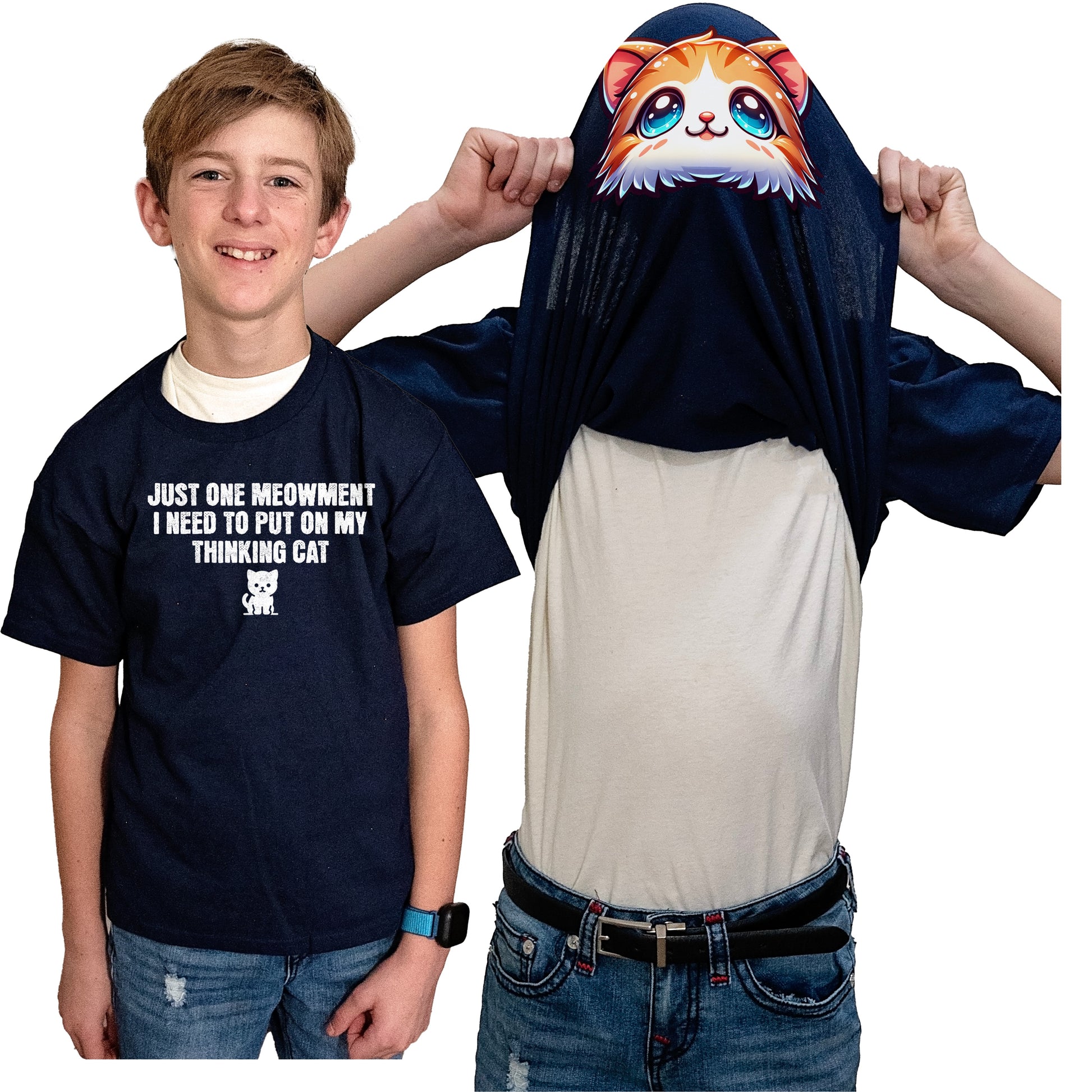I Need to Put on My Thinking Cat Flip Shirt - Kitten Face T-Shirt