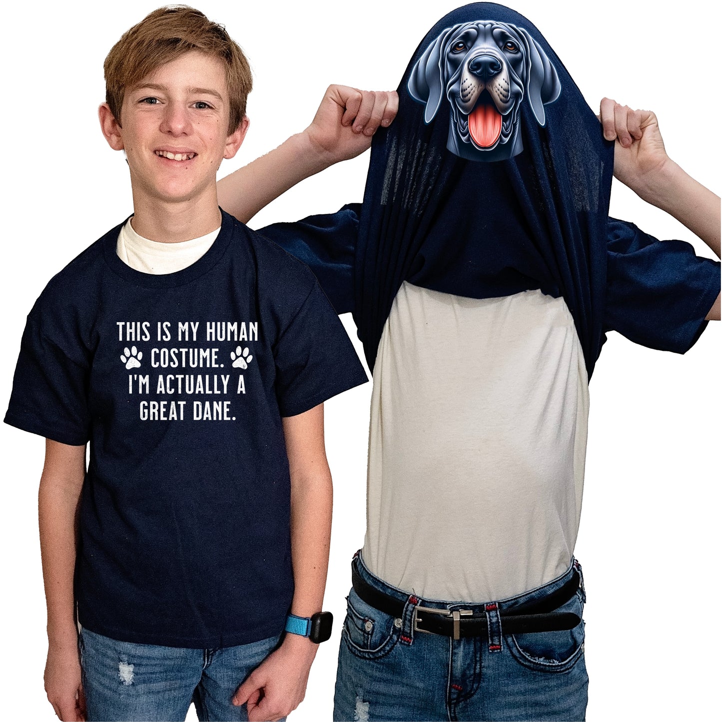 I'm Really A Great Dane Flip Shirt - Funny Dog Owner T-Shirt Flip Tee