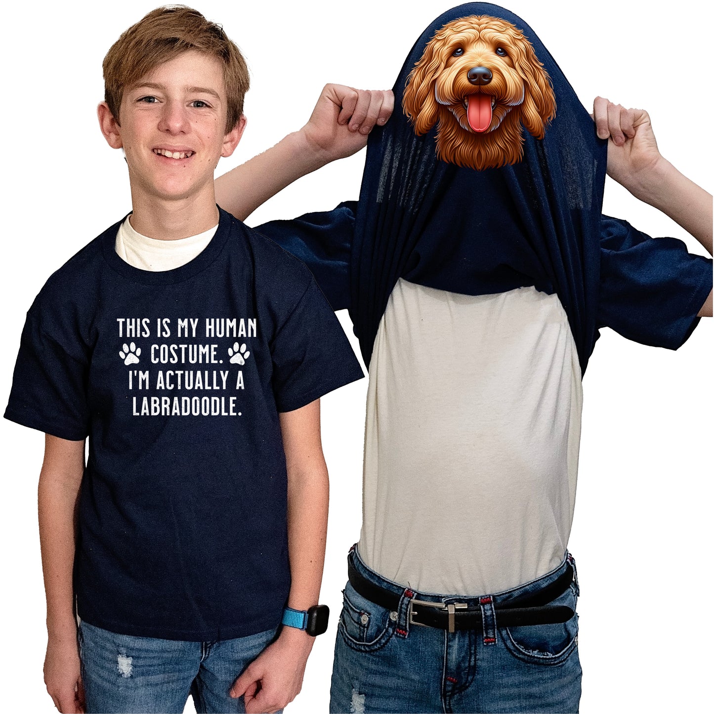 I'm Really A Labradoodle Flip Shirt - Funny Dog Owner T-Shirt Flip Tee