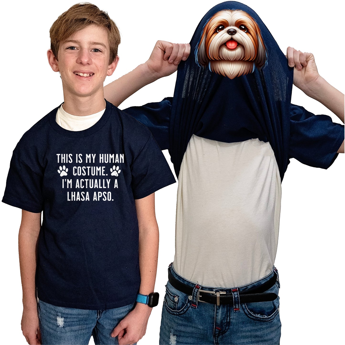 I'm Really A Lhasa Apso Flip Shirt - Funny Dog Owner T-Shirt Flip Tee
