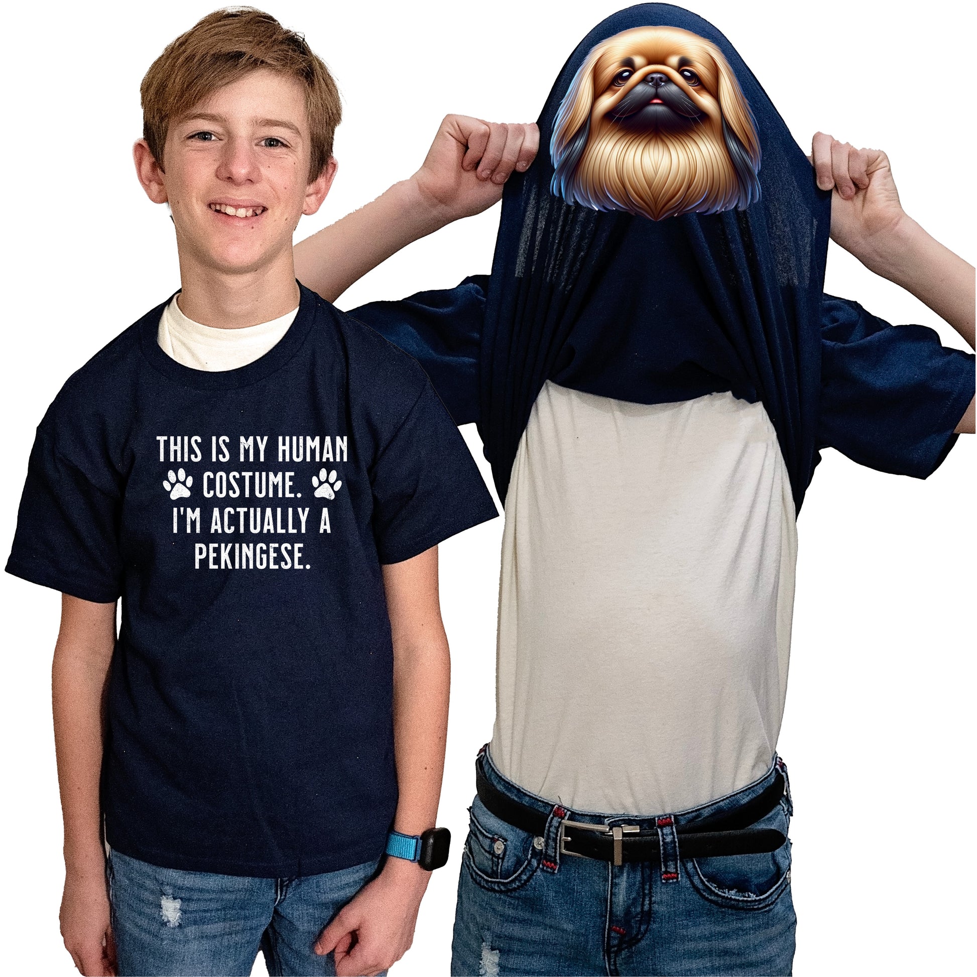 I'm Really A Pekingese Flip Shirt - Funny Dog Owner T-Shirt Flip Tee
