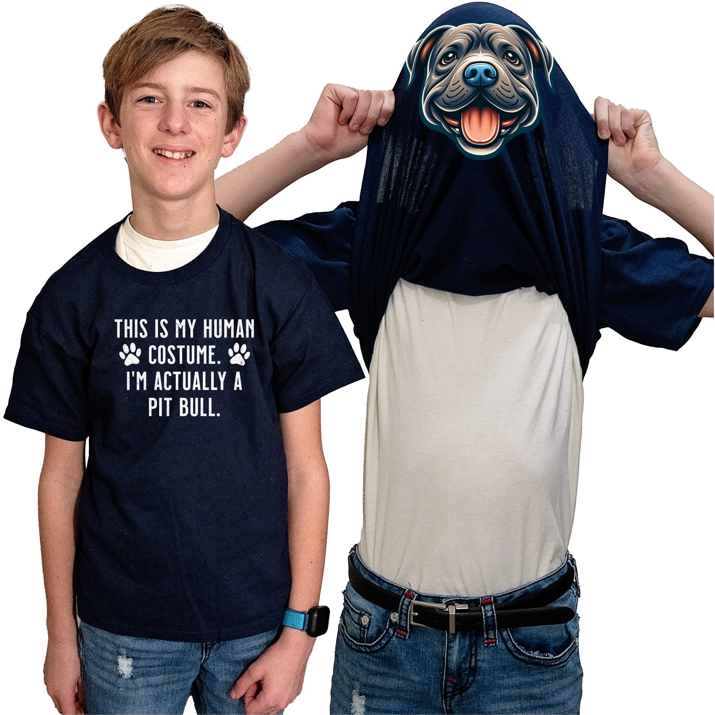 I'm Really A Pit Bull Flip Shirt - Funny Dog Owner T-Shirt Flip Tee