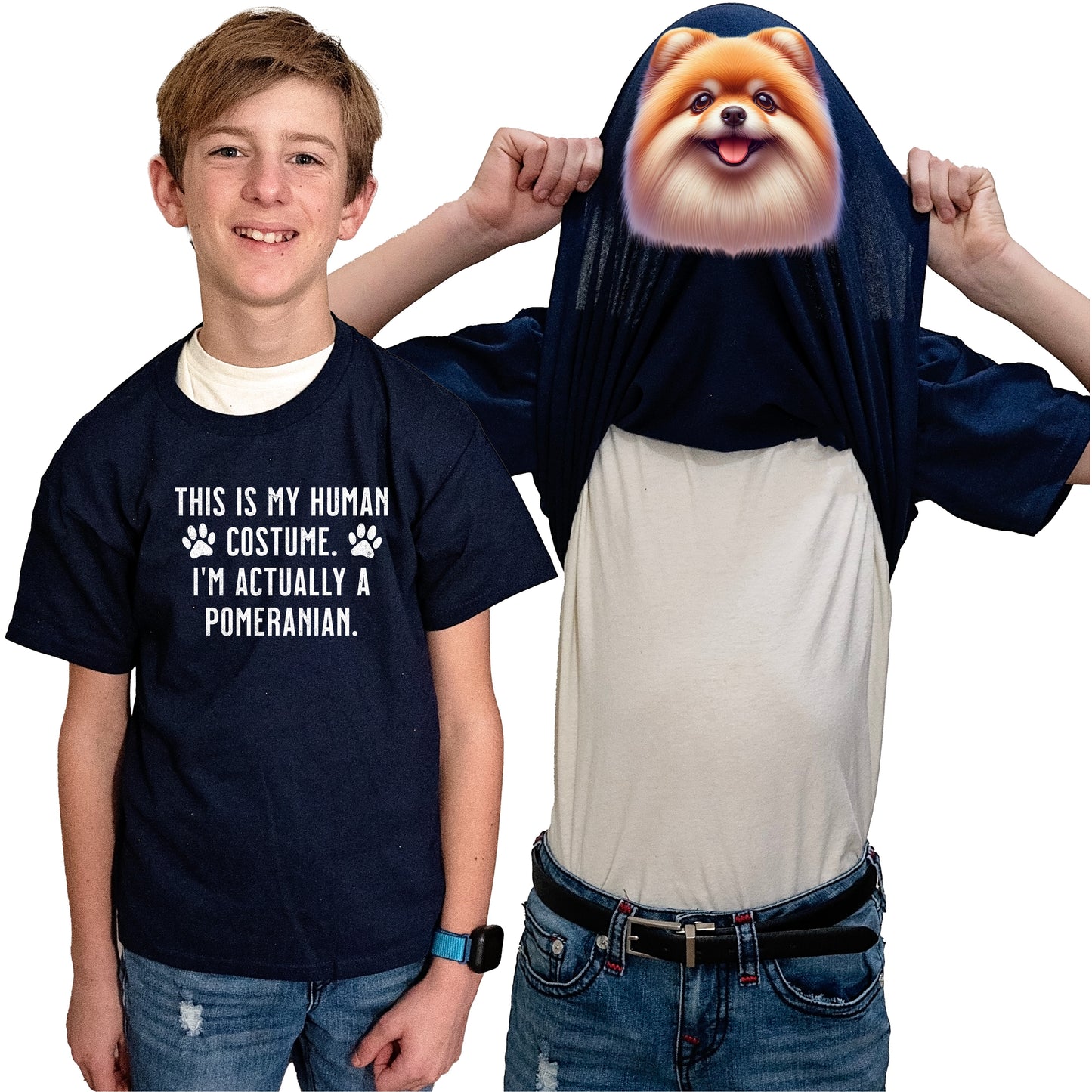 I'm Really A Pomeranian Flip Shirt - Funny Dog Owner T-Shirt Flip Tee
