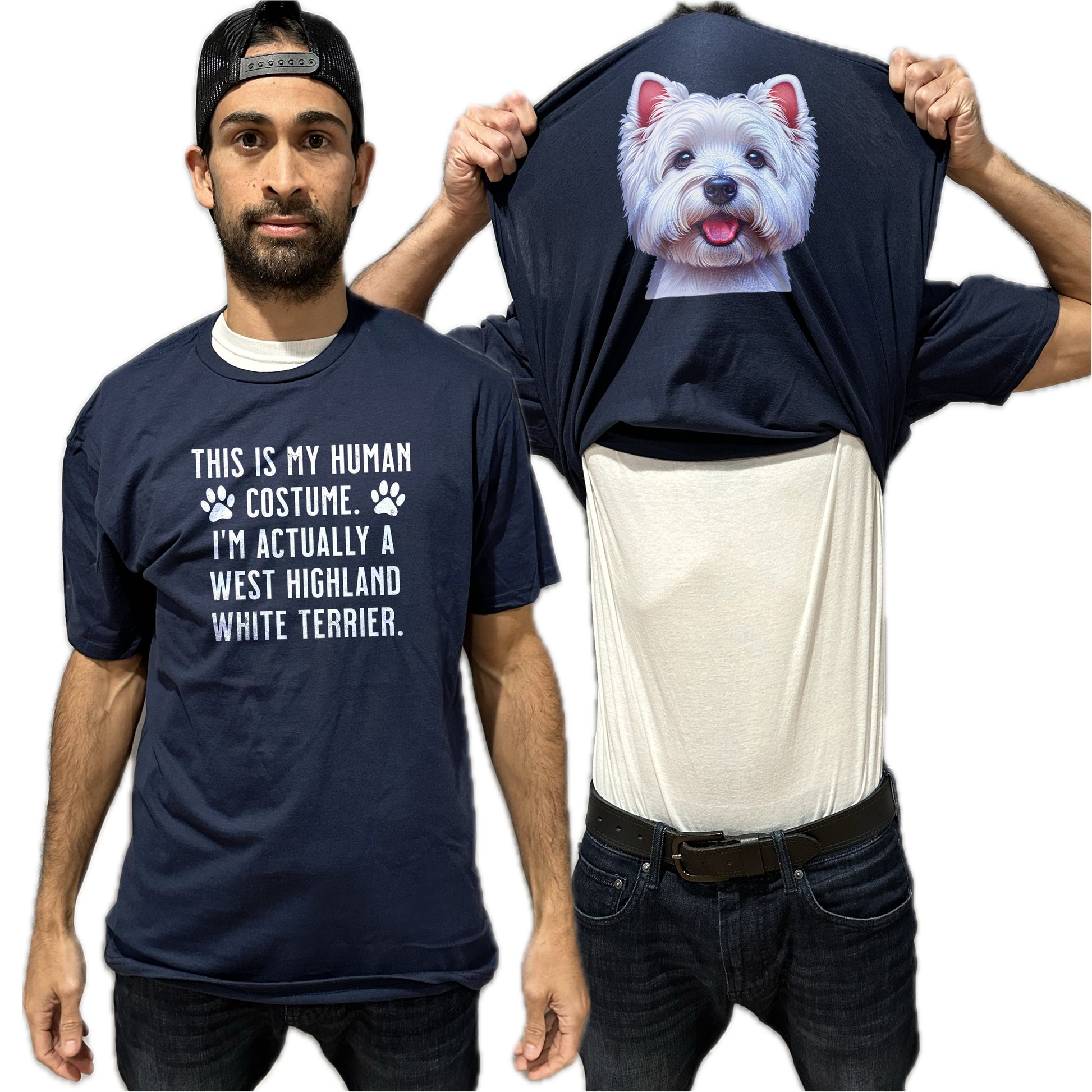 I'm Really A West Highland White Terrier Flip Shirt - Funny Dog Owner T-Shirt Flip Tee