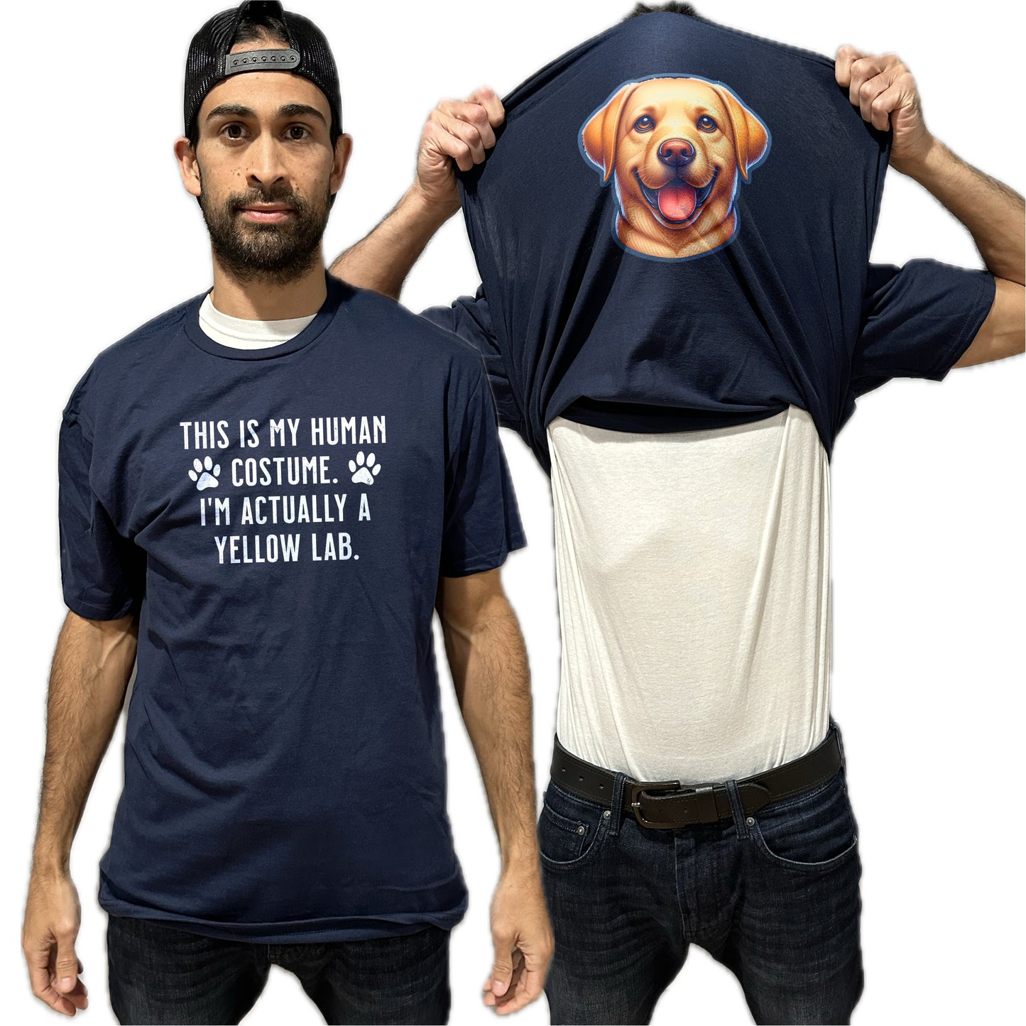 I'm Really A Yellow Lab Flip Shirt - Funny Dog Owner T-Shirt Flip Tee